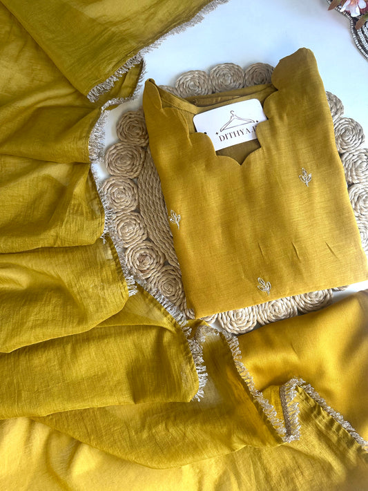 K430 - Mul Chanderi handwork Anarkali with pants and dupatta in 2 colours