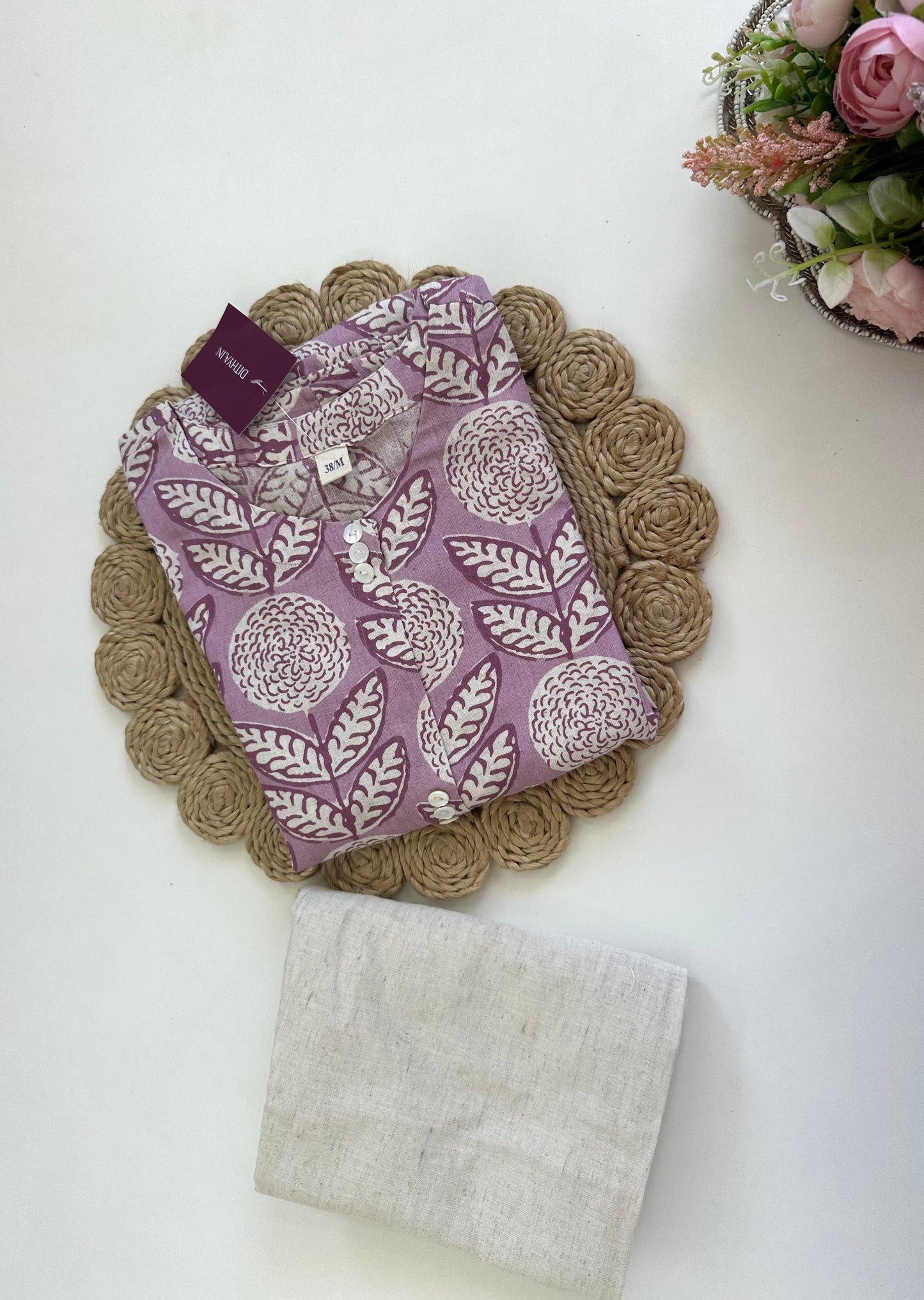 K047 - Cotton Aline Kurti with pants