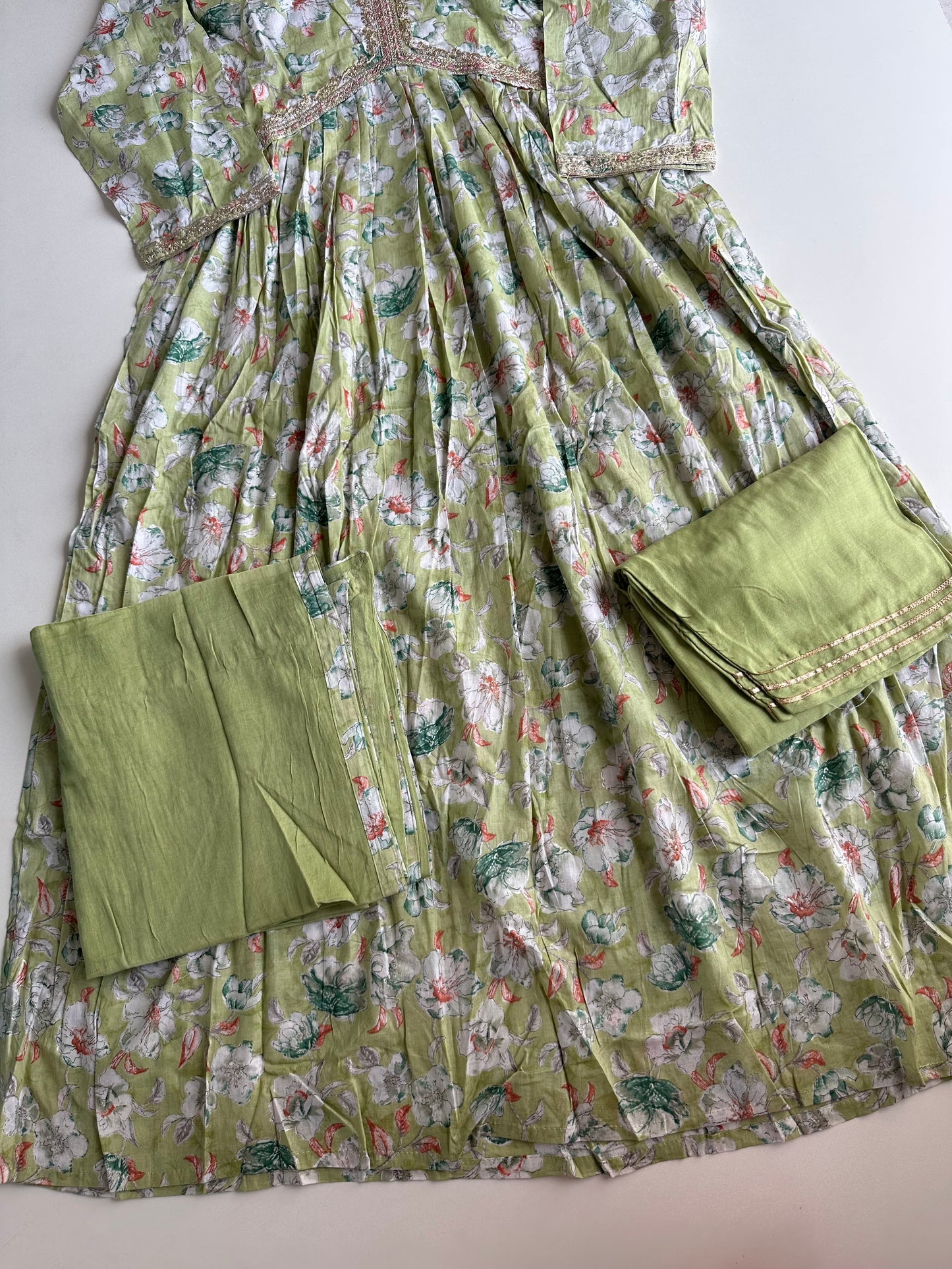 D135 - Muslin Alia cut Anarkali with pants and dupatta