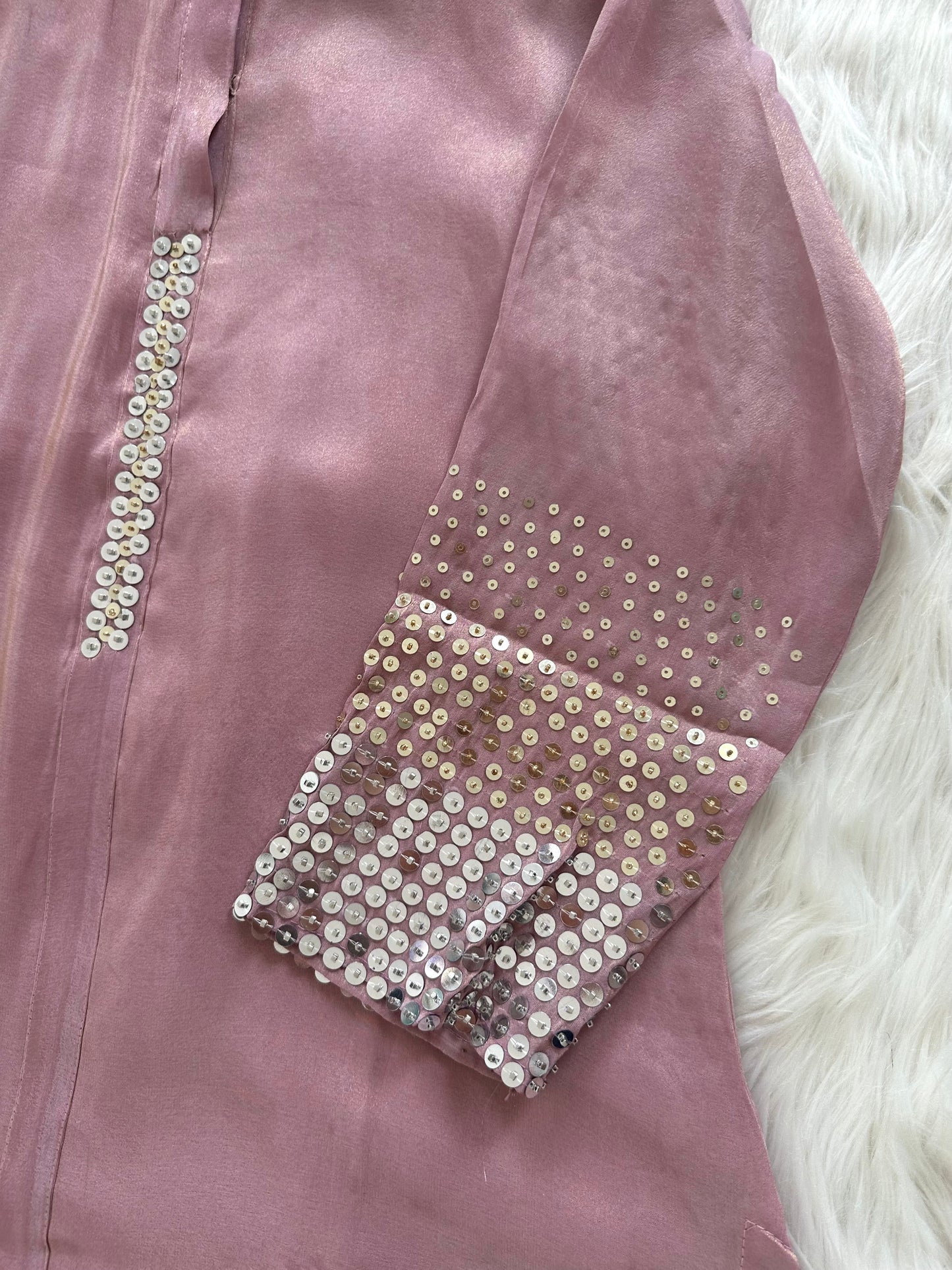 K133 - Tissue silk handwork coord set in 2 colours