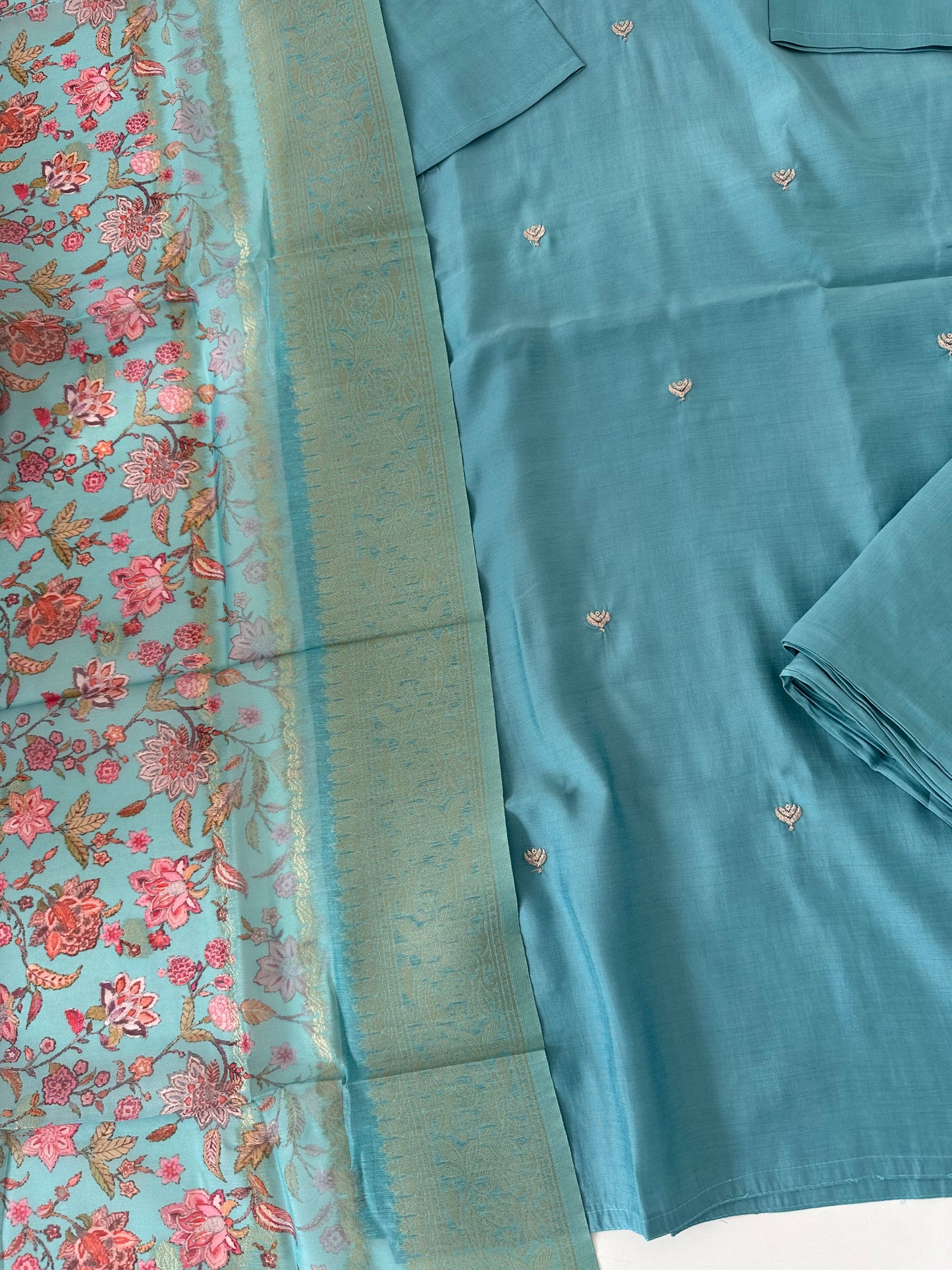 D295 - Roman silk straight kurti with pants and dupatta