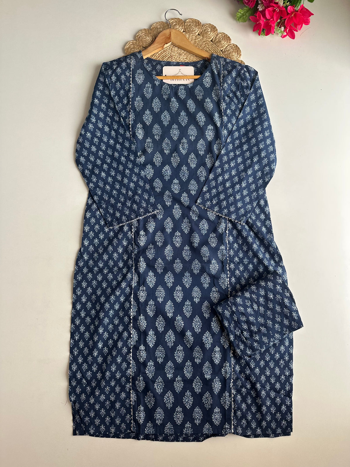 D533-Cotton straight Kurti with pants