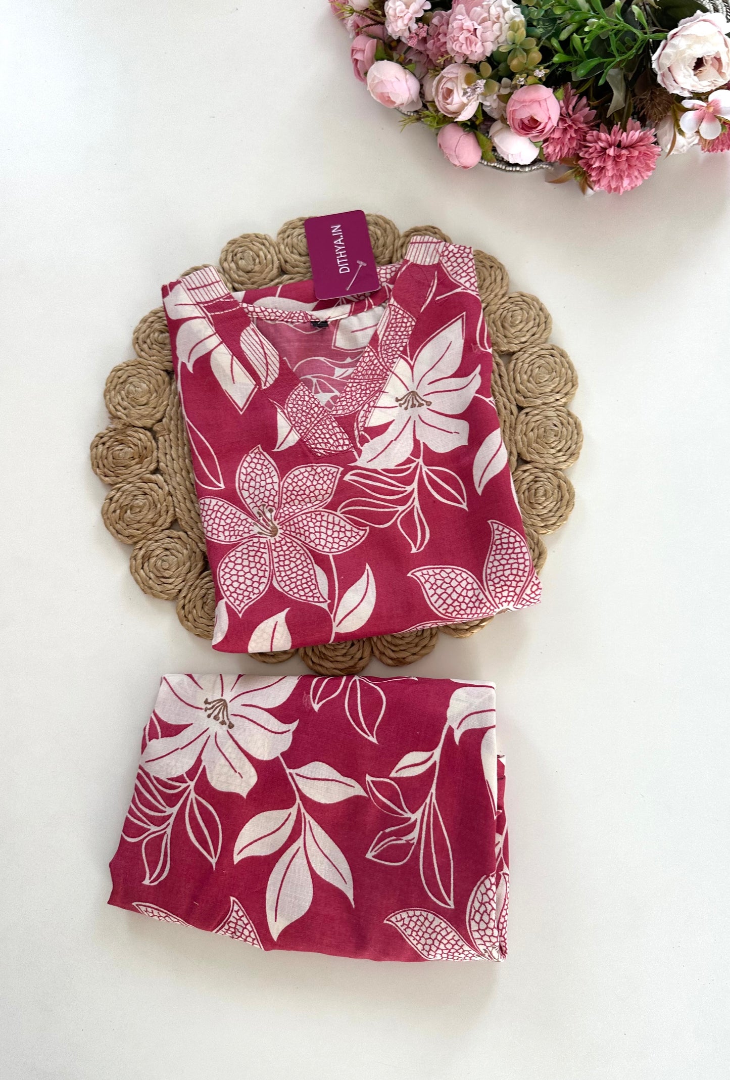 K308 - Cotton floral coord sets in 4 colours