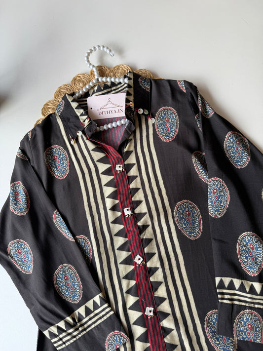 K488 - Pure Muslin ajrakh shirt