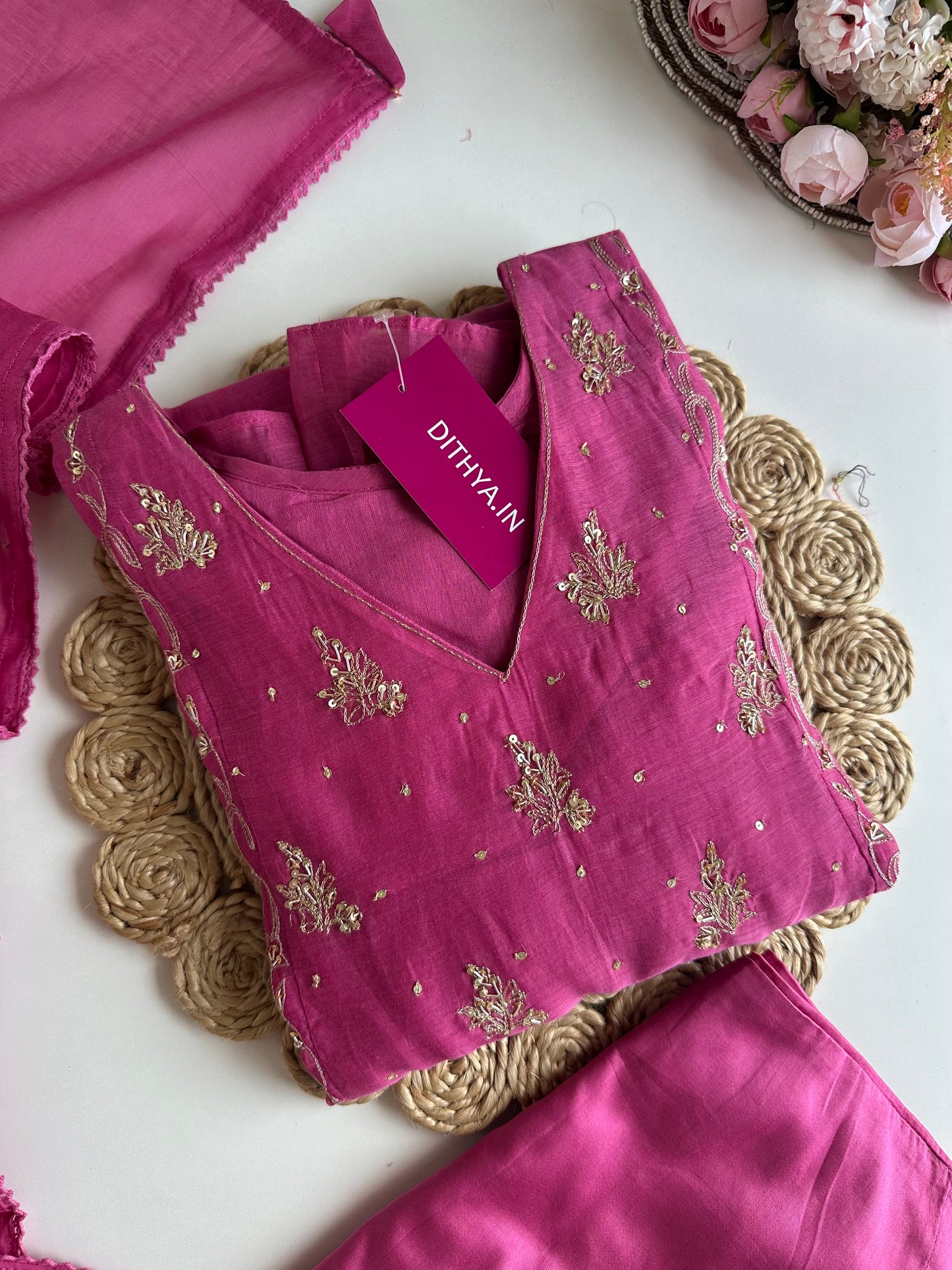 K005 - Mul Chanderi zardosi Anarkali with pants and dupatta in 3 colours