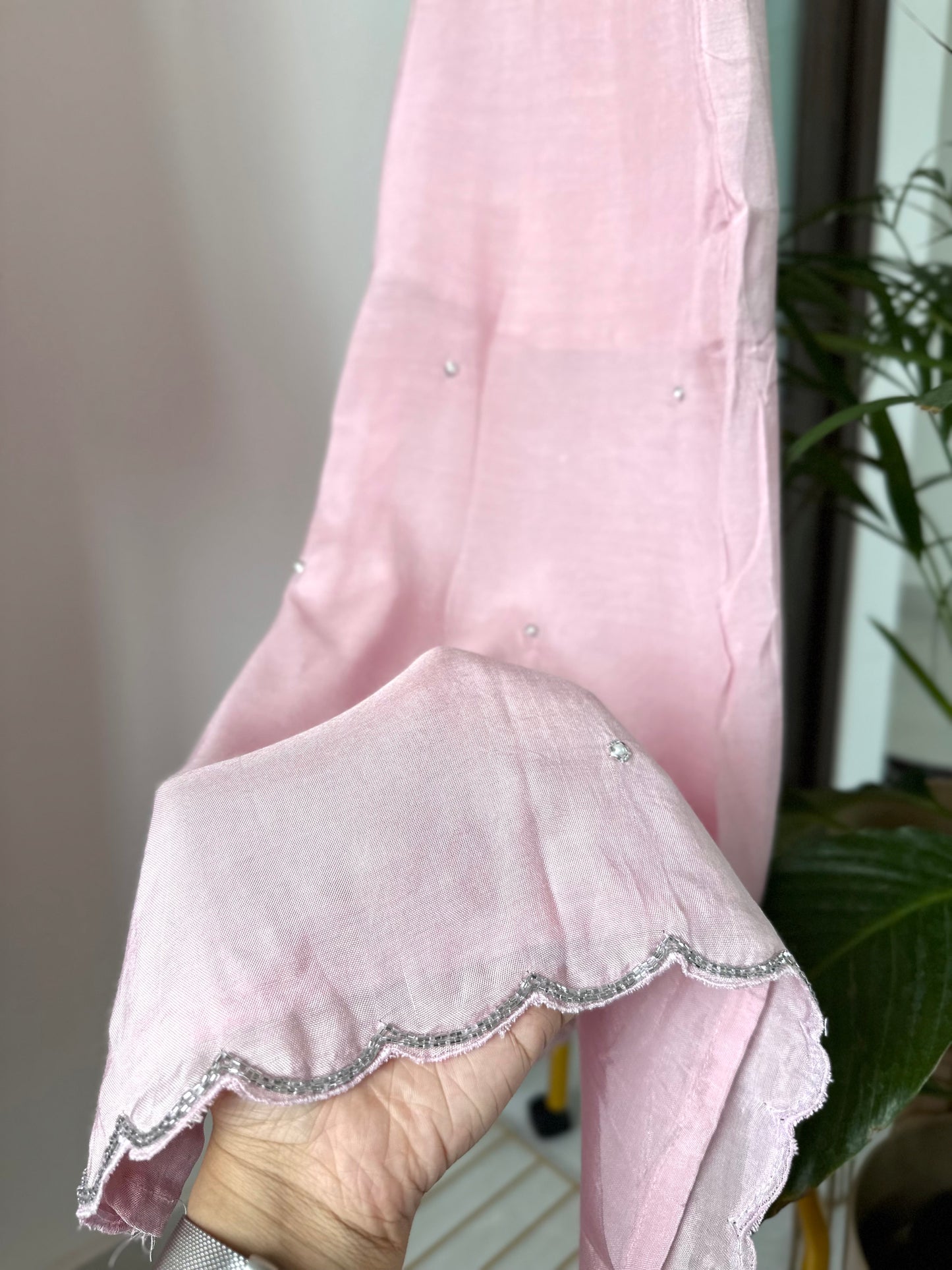 K346 - Chinnon handwork Kurti with palazzo and dupatta