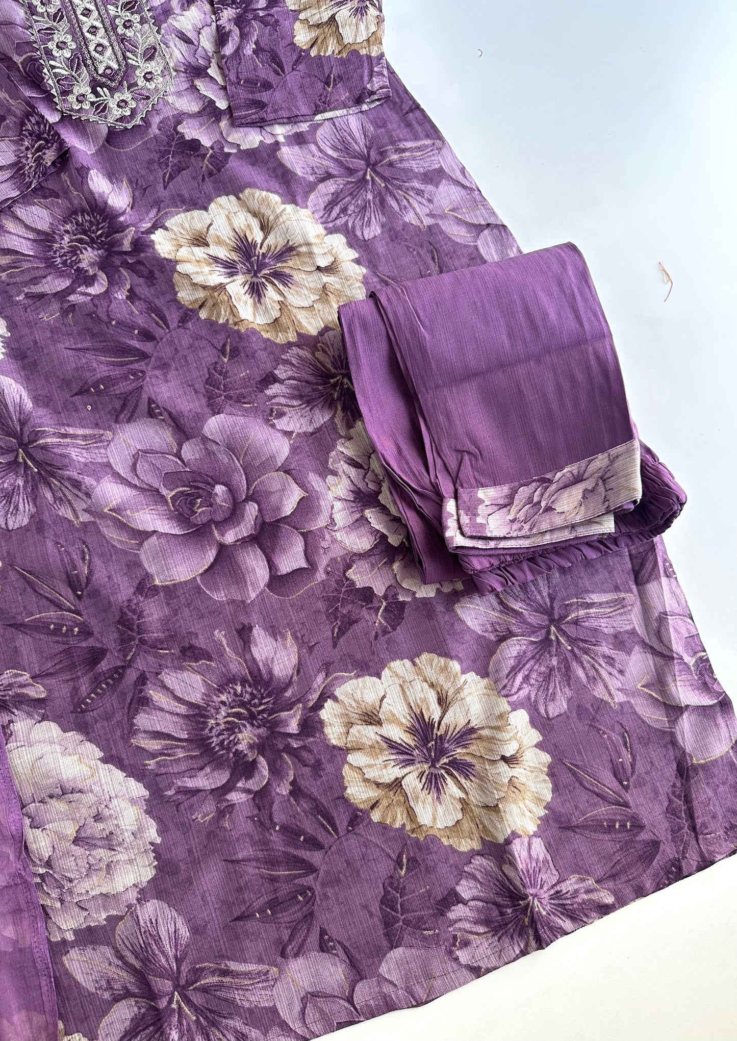K481 - Roman silk straight Kurti with pant and dupatta