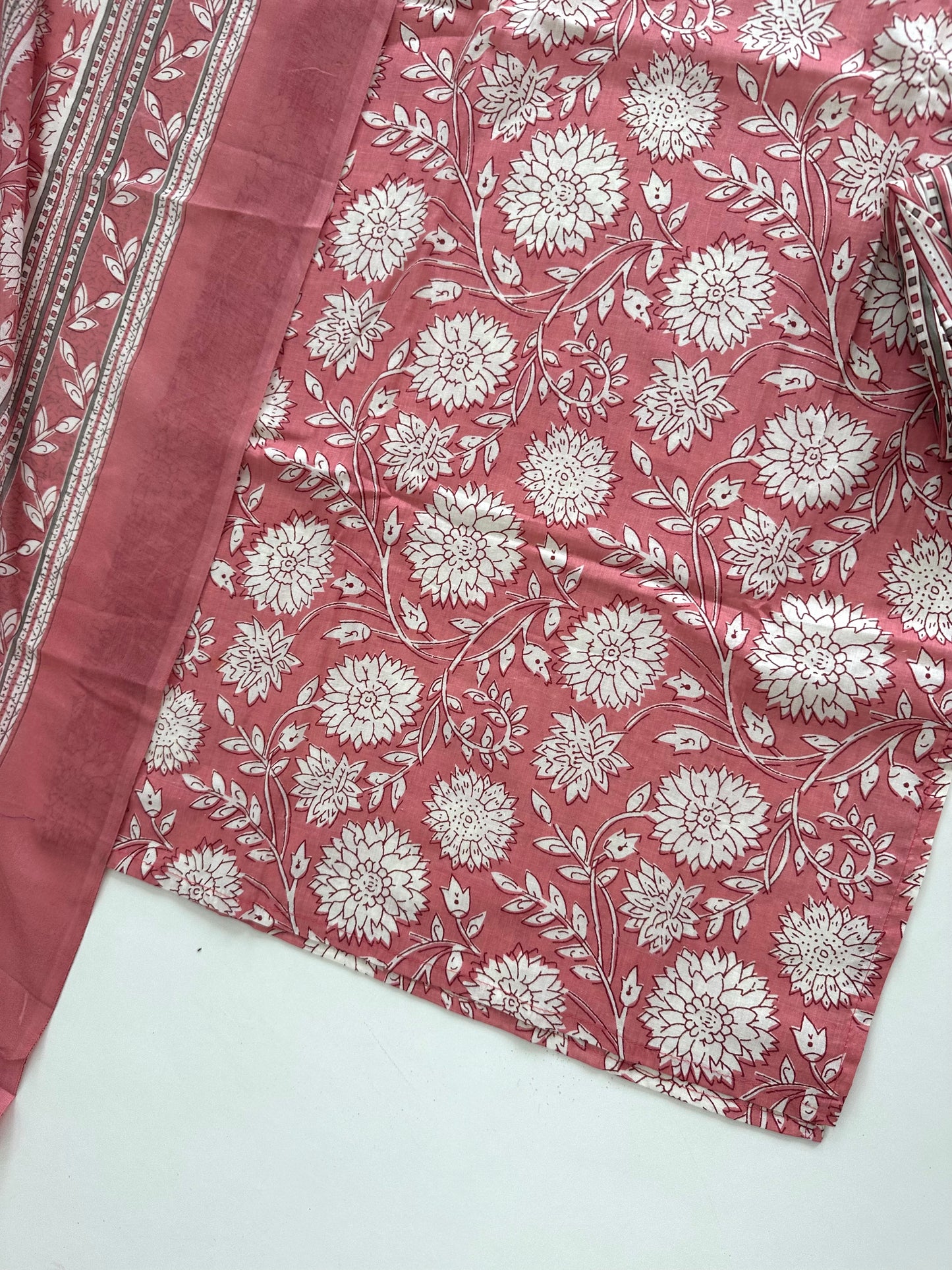 K278 - Cotton printed straight Kurti with pants and dupatta