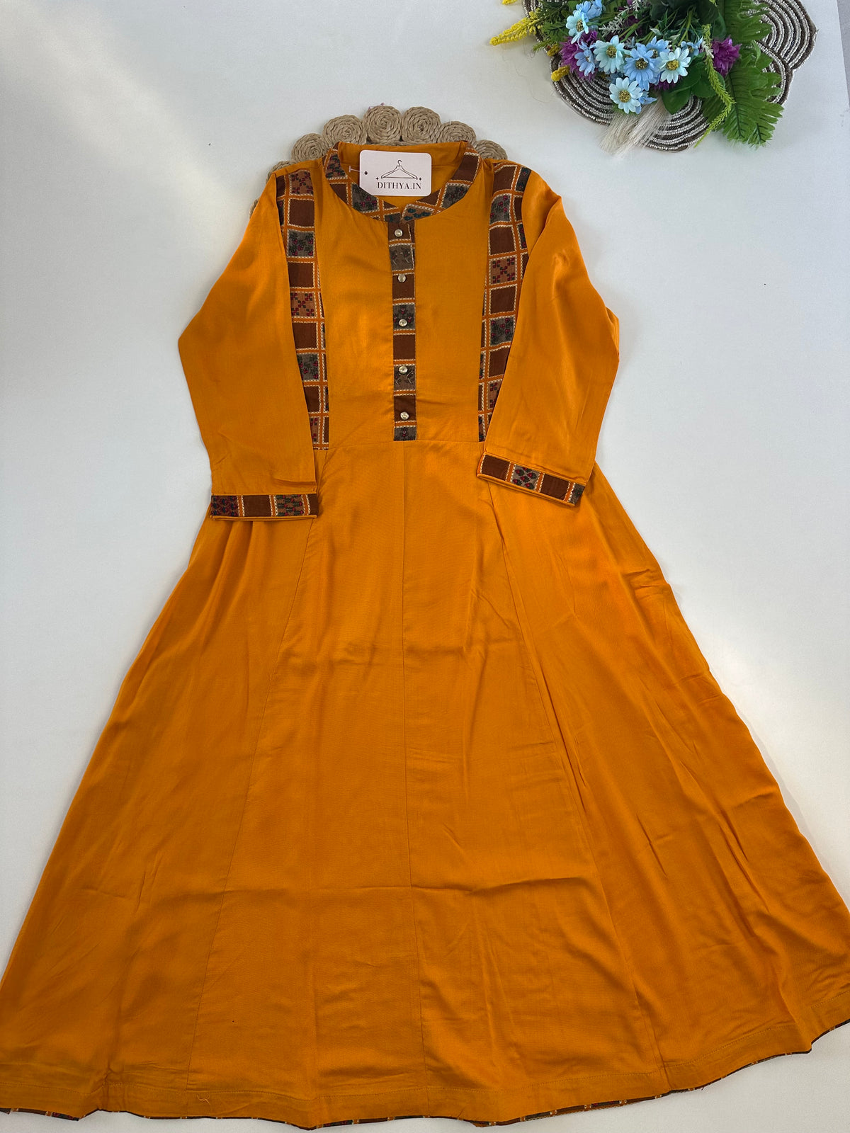 D718-Cotton Aline Kurti
