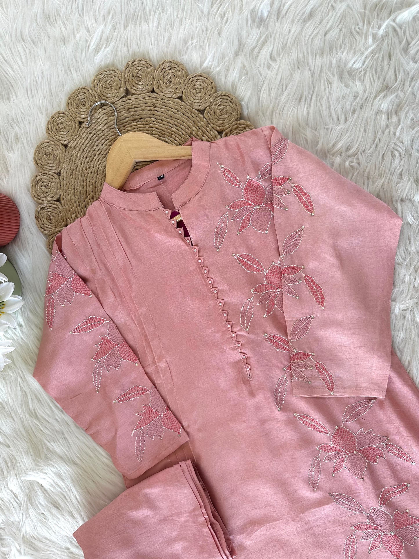 K356 - Dola silk embroidered coord set