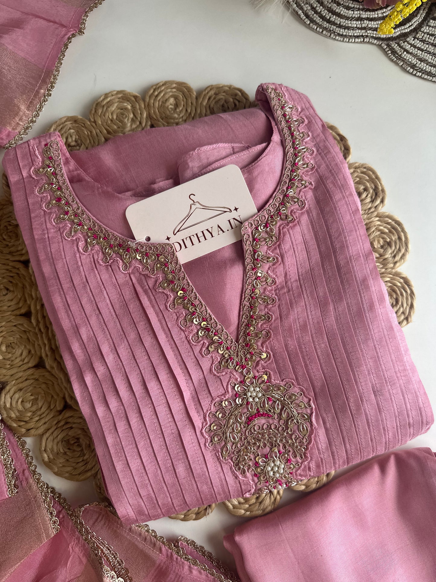 K274 - Russian silk zari work Anarkali with pants and dupatta