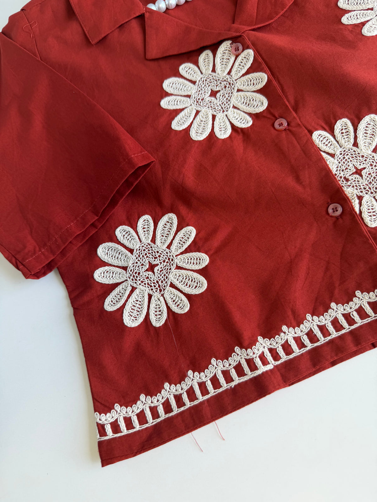 K576 - Besticktes Coord-Set aus Mul-Baumwolle