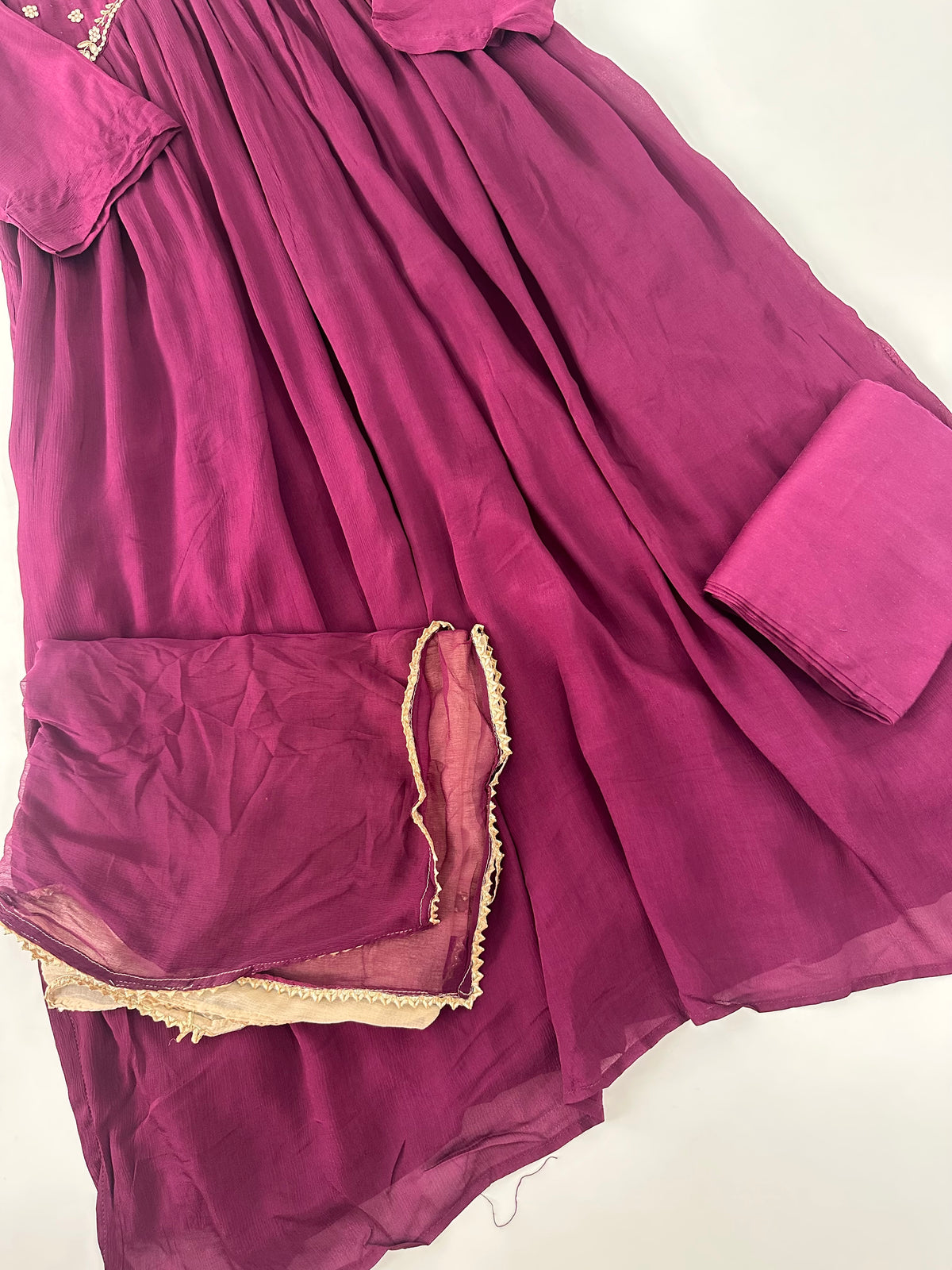 D175 - Chinnon Alia cut Anarkali with pants and dupatta