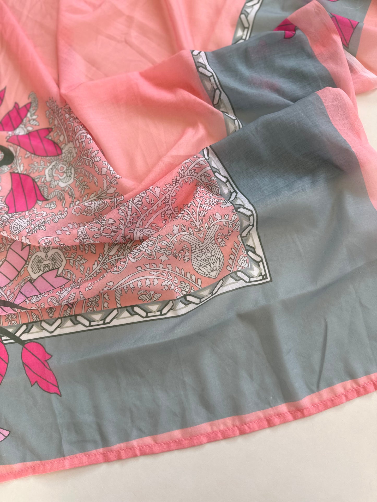 K417 - Cotton embroidered straight Kurti with pants and dupatta