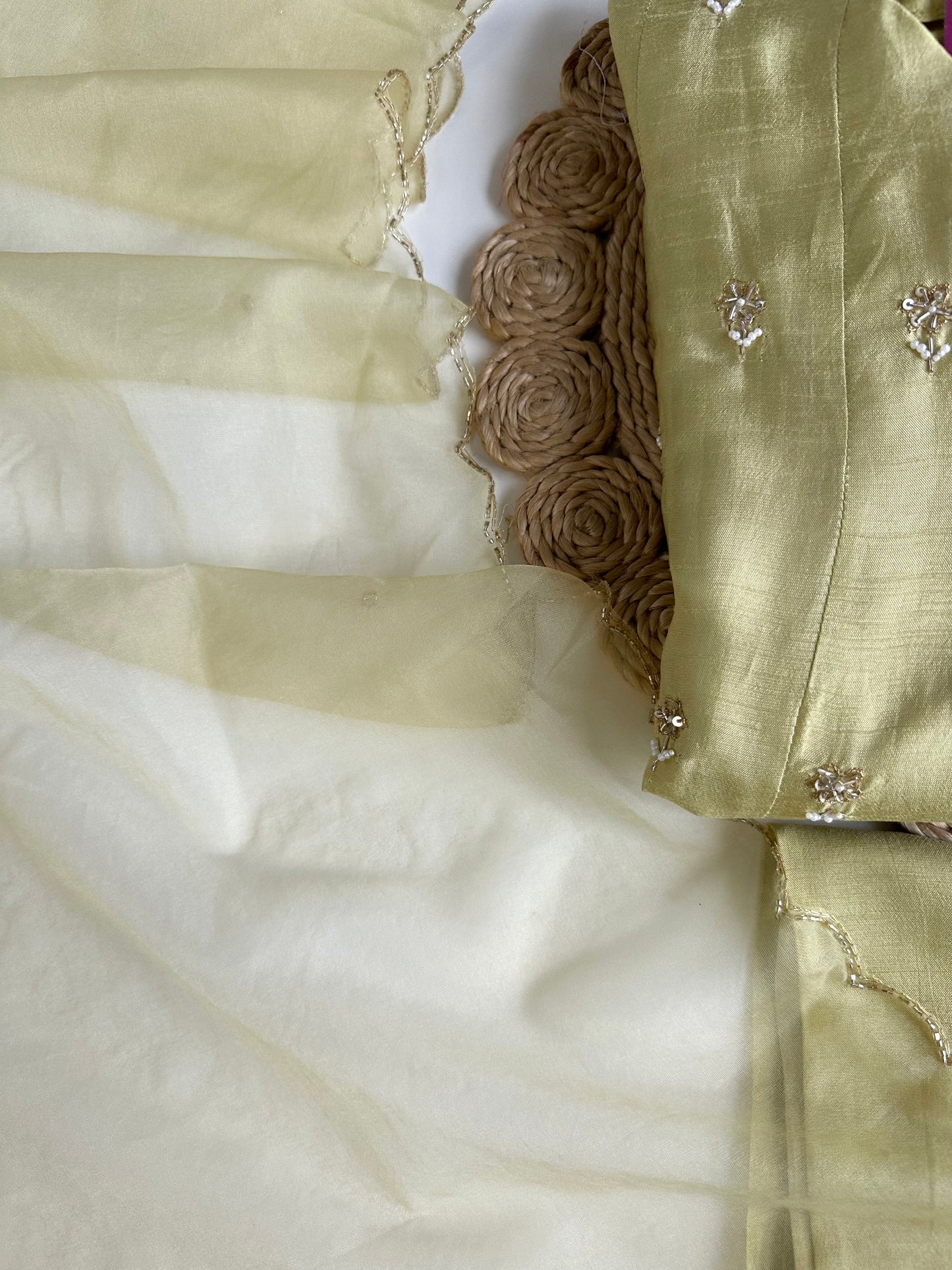 K135 - Russian silk handwork Anarkali with pants and dupatta