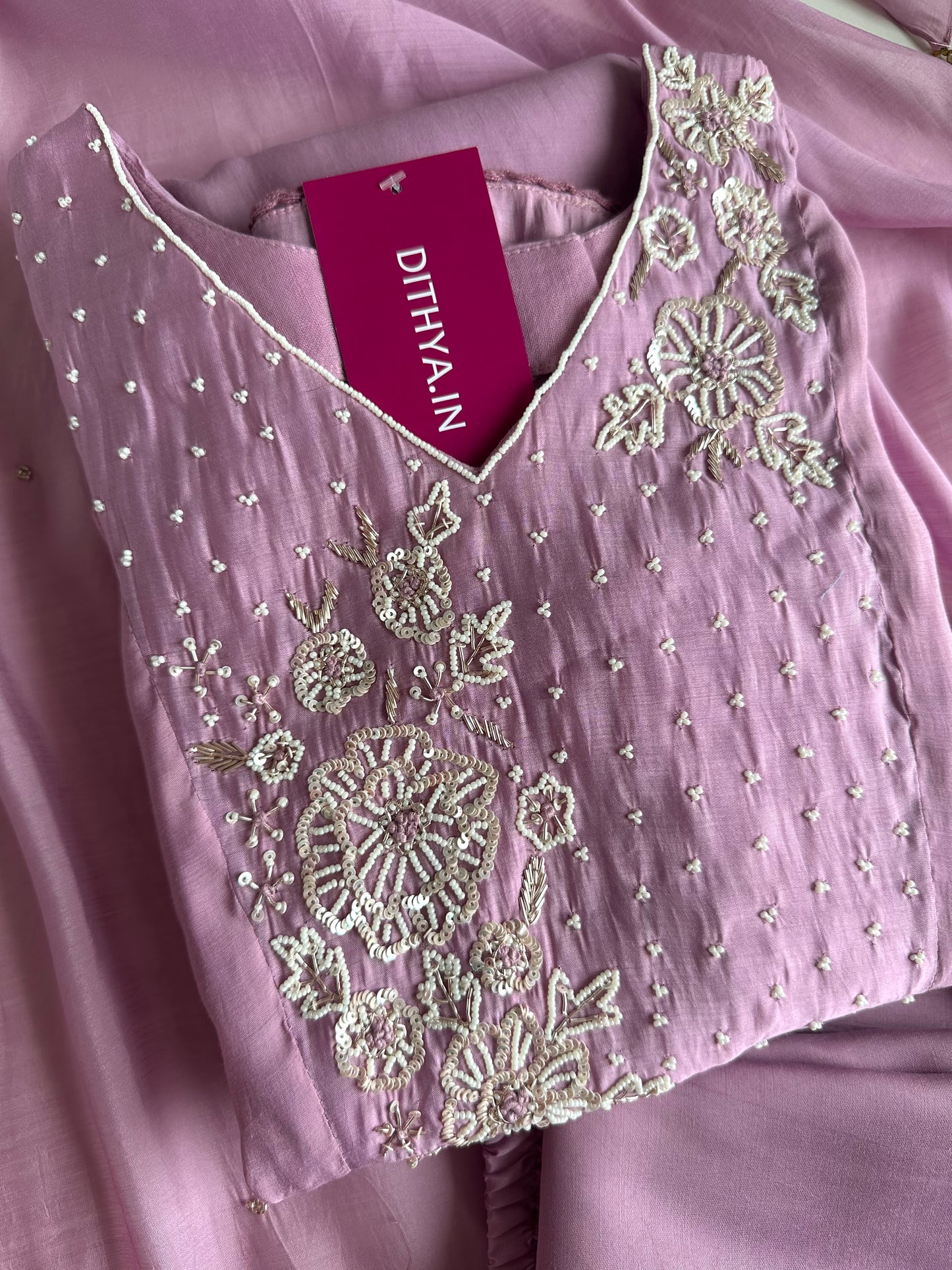 K178 - Mul Chanderi handwork Anarkali with pants and dupatta in 2 colours