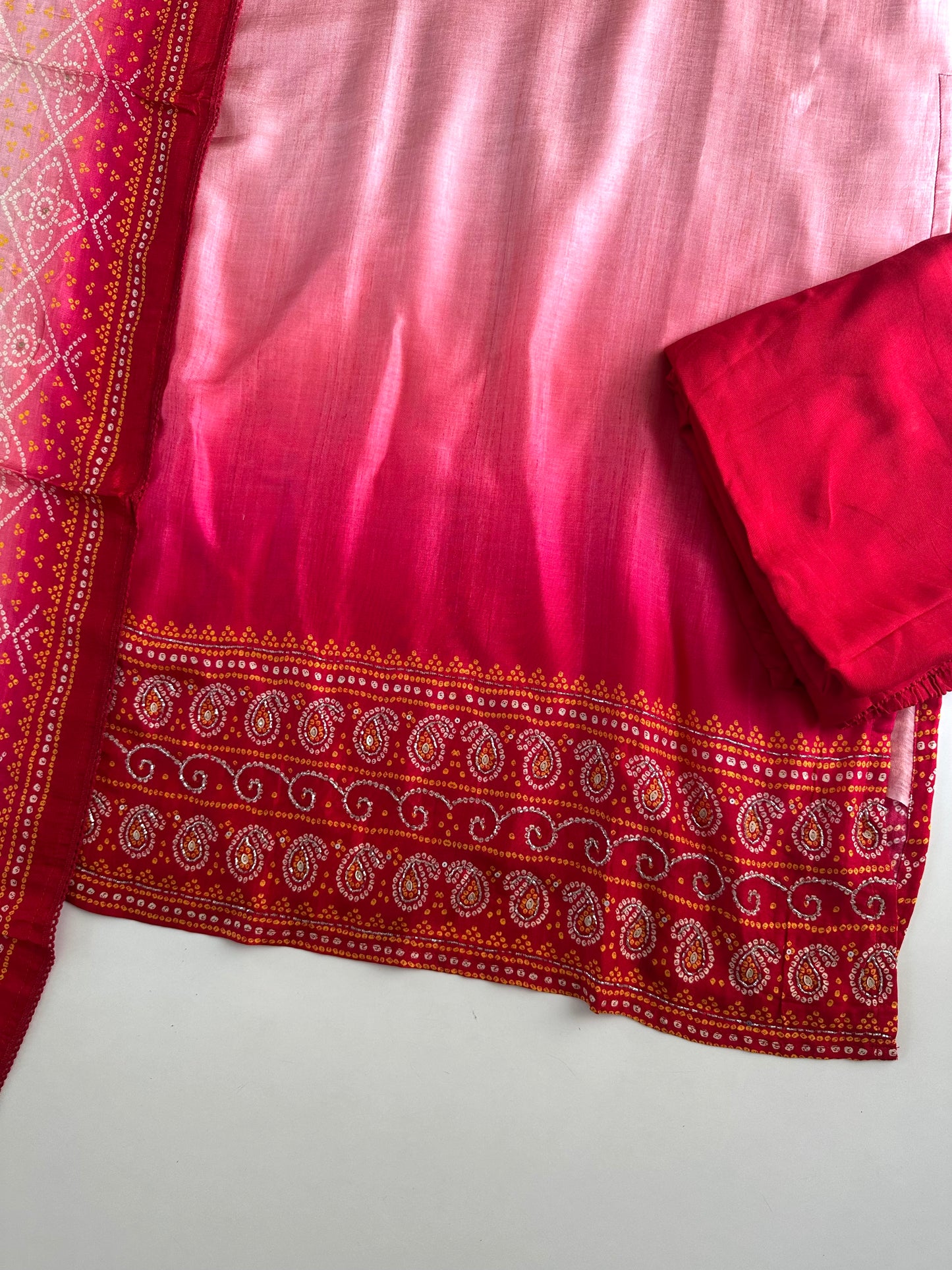 K305 - Russian silk handwork straight kurti with pants and dupatta