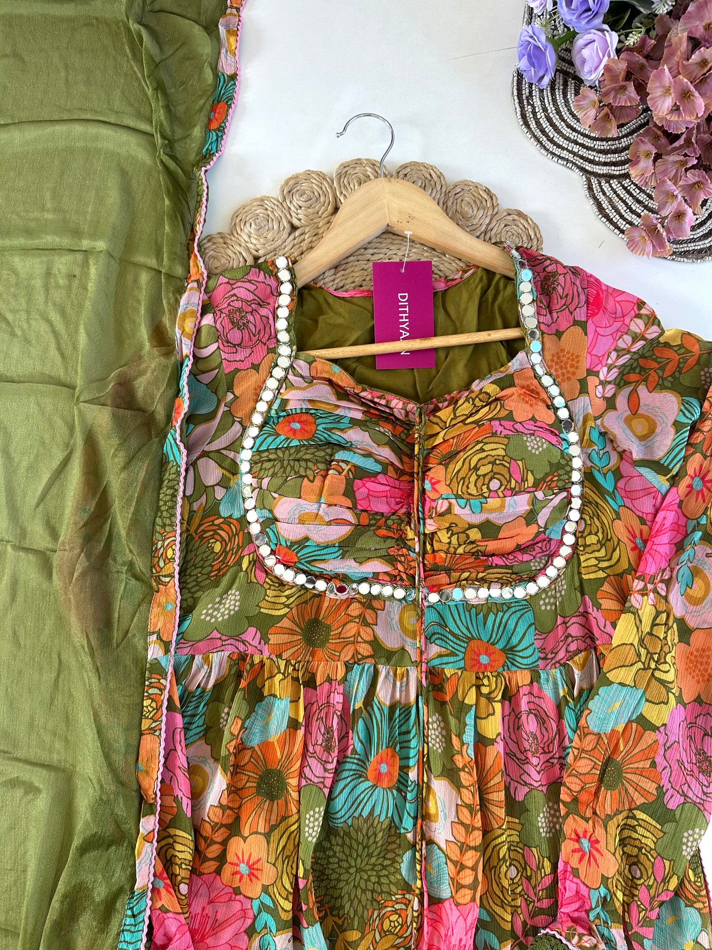 D009 - Chinnon Alia cut Anarkali with pants and dupatta