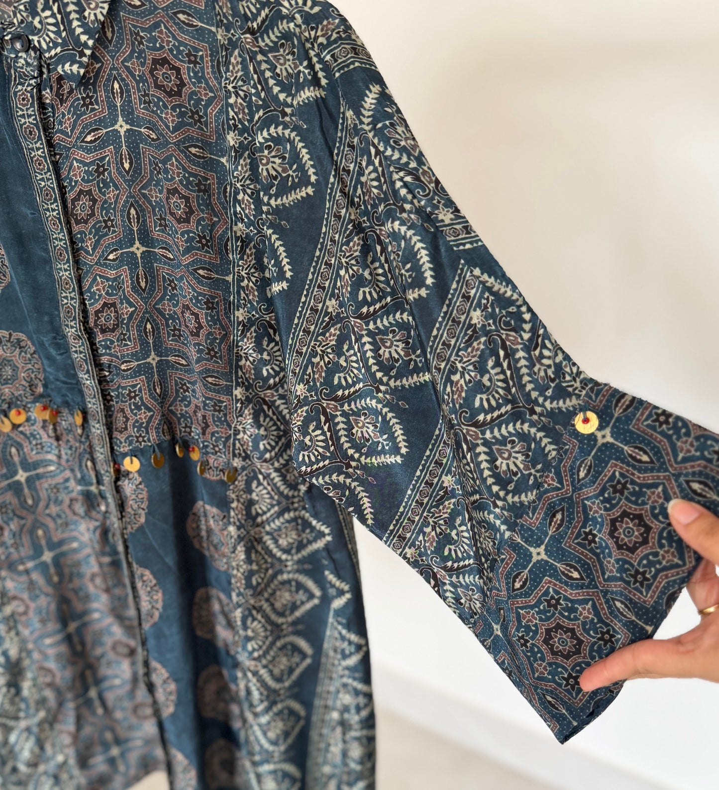 K075 - Pure crape Ajrakh shirt