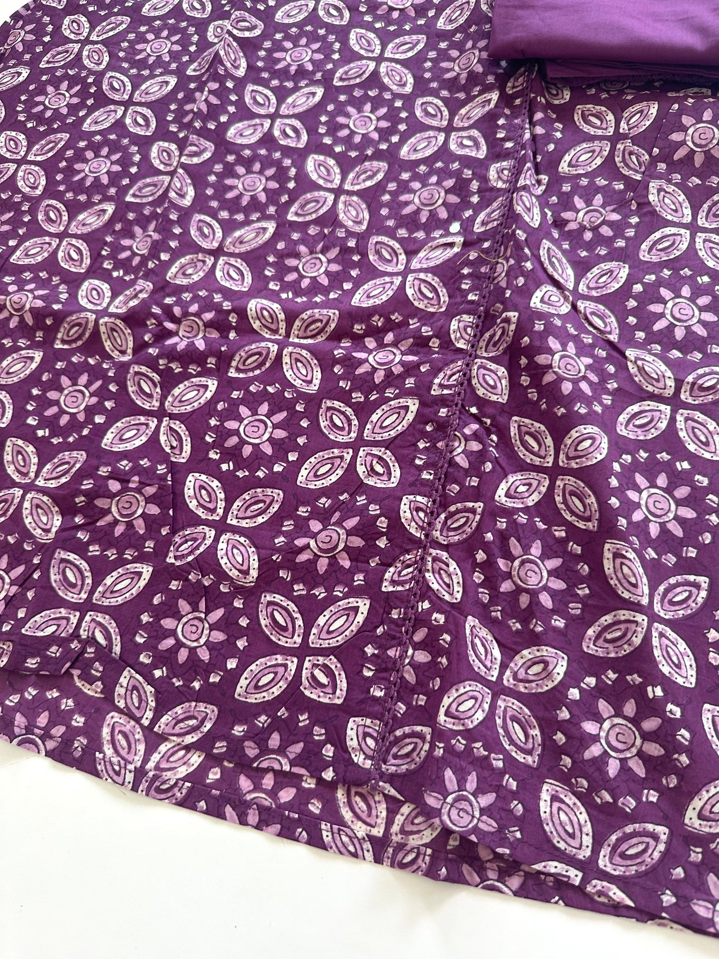 K101 - Cotton printed Angrakha Kurti with pants