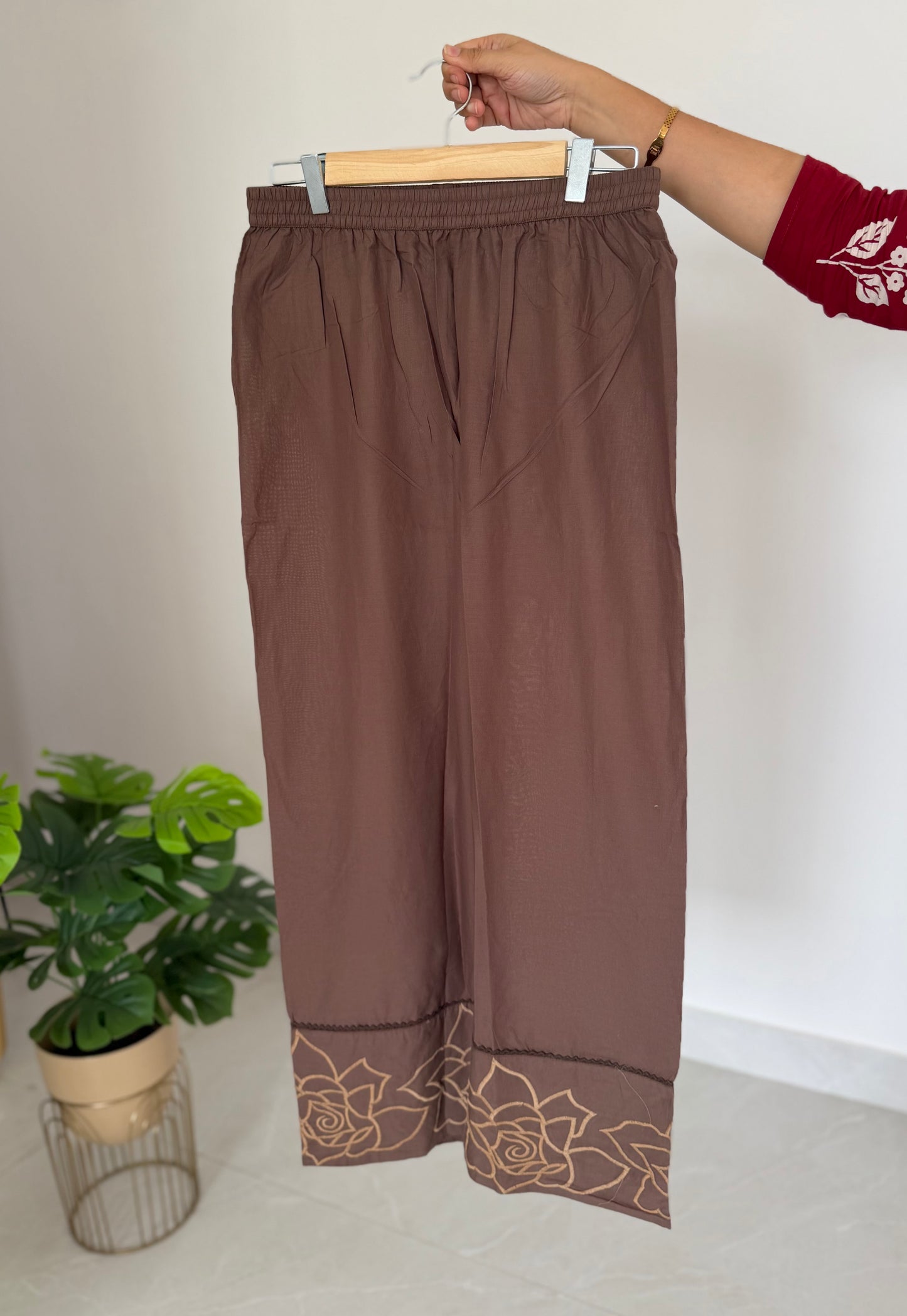 K408 - Muslin cotton farshi salwar with pants and dupatta