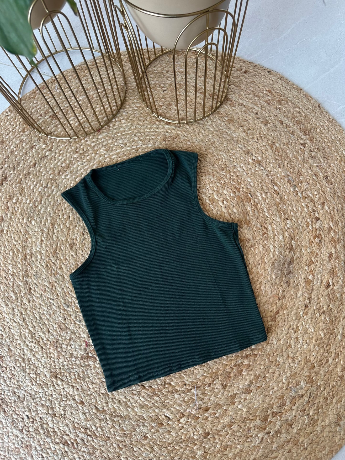 W007 - Stretchable Ribbed Tank top in 5 colours