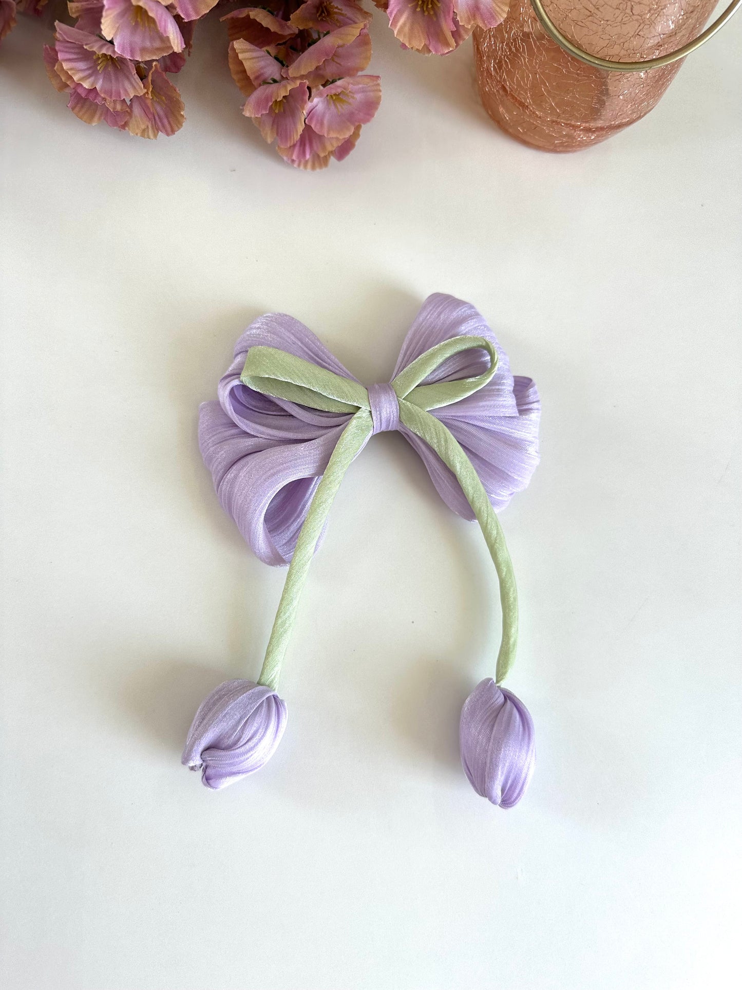 A018 - Jumbo Printed bow clip (per piece)