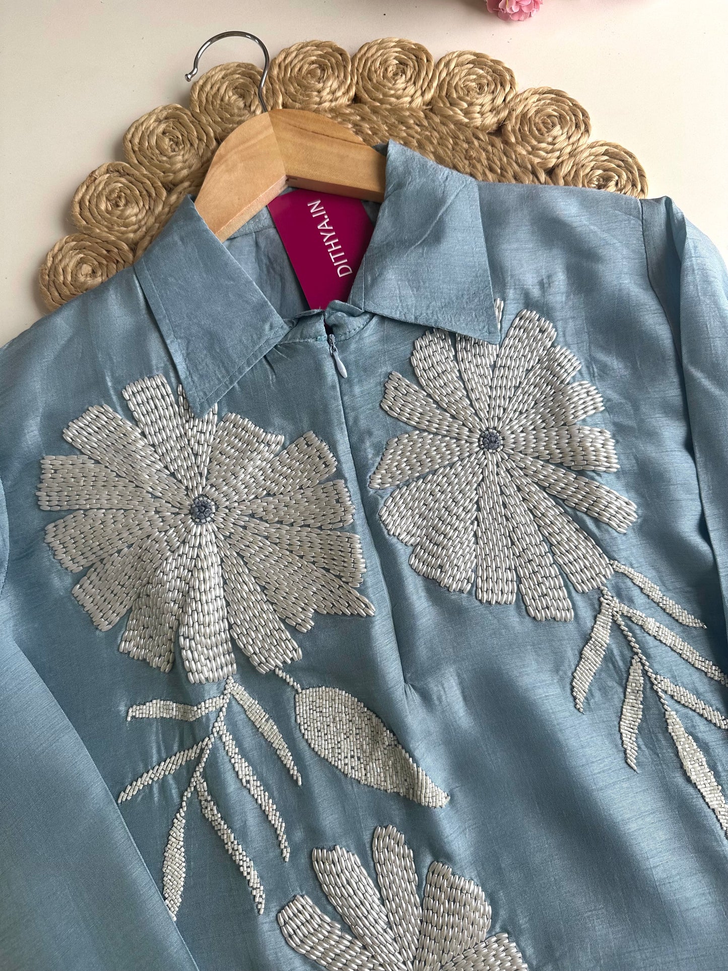 K007 - Russian silk pearl work coord set