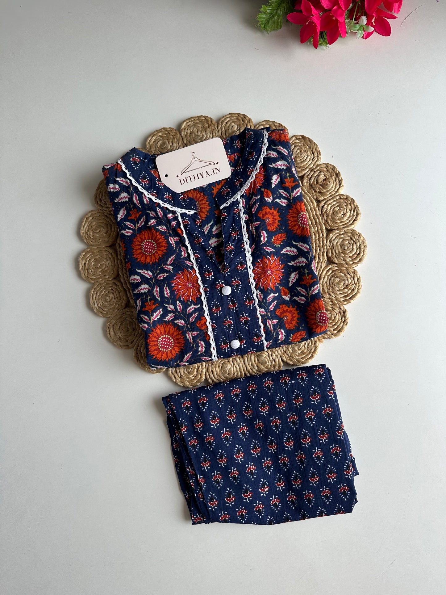 D520 - Cotton Straight Kurti with Pants