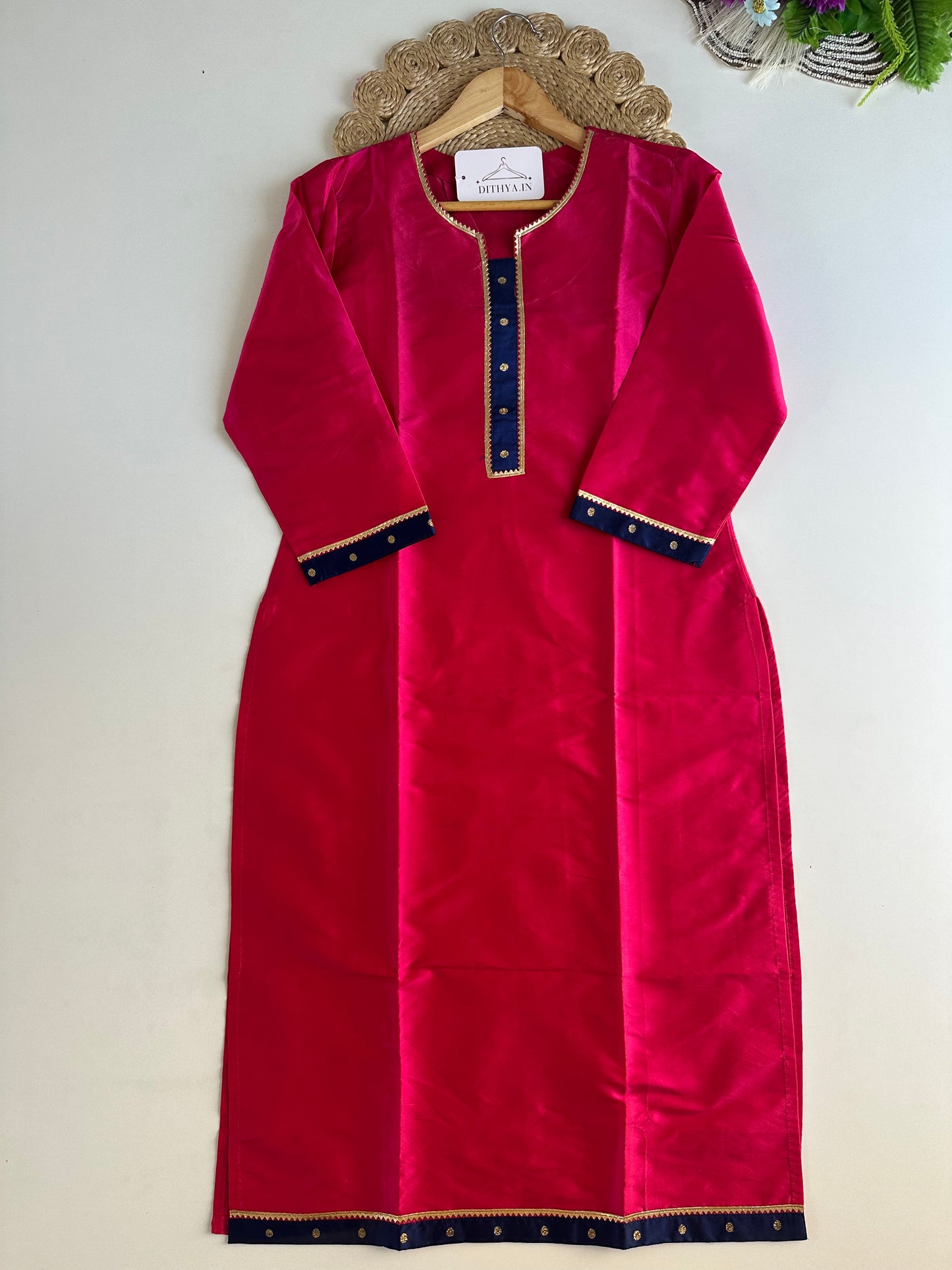 D524-Silk straight Kurti