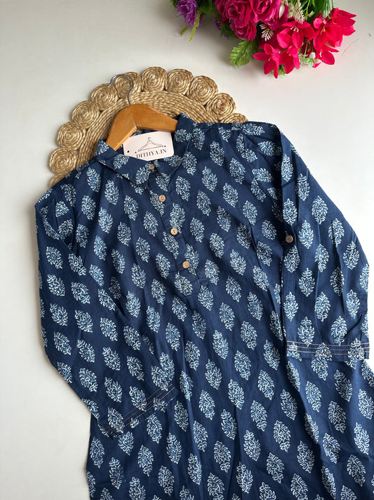 D555-Cotton straight Kurti with pants