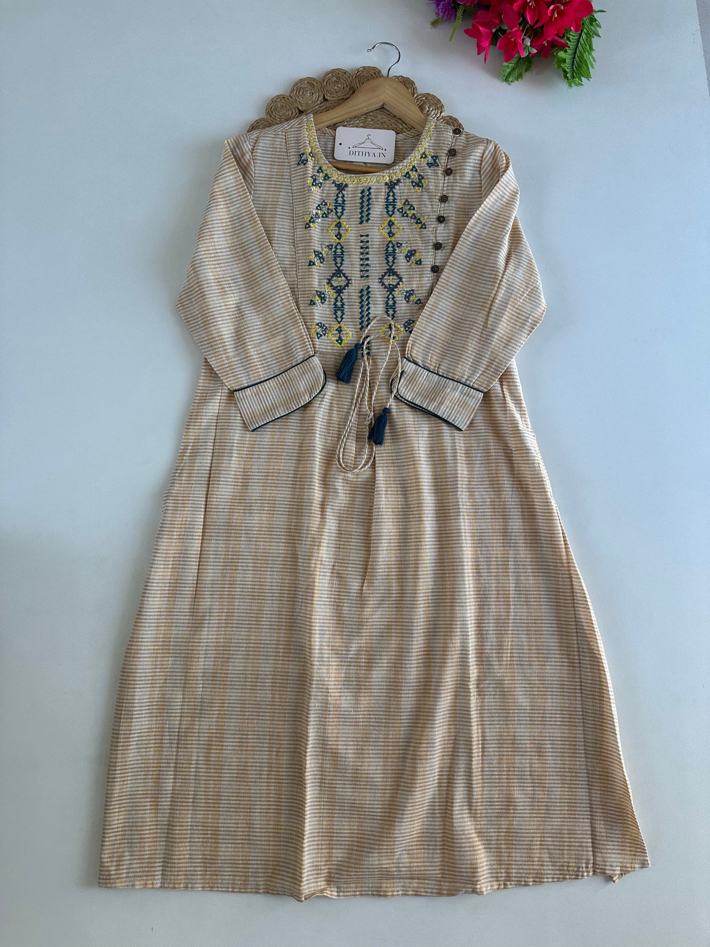 D538-Cotton Aline Kurti