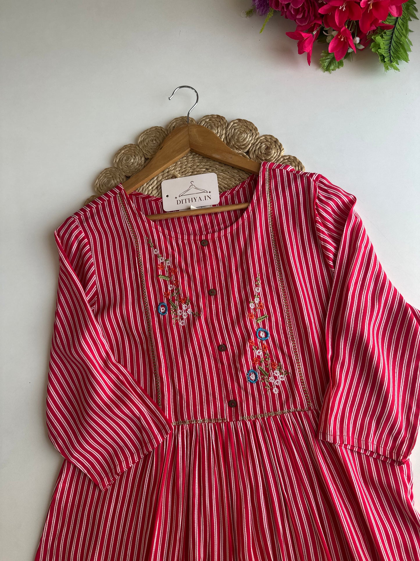 D543-Cotton aline Kurti with pants