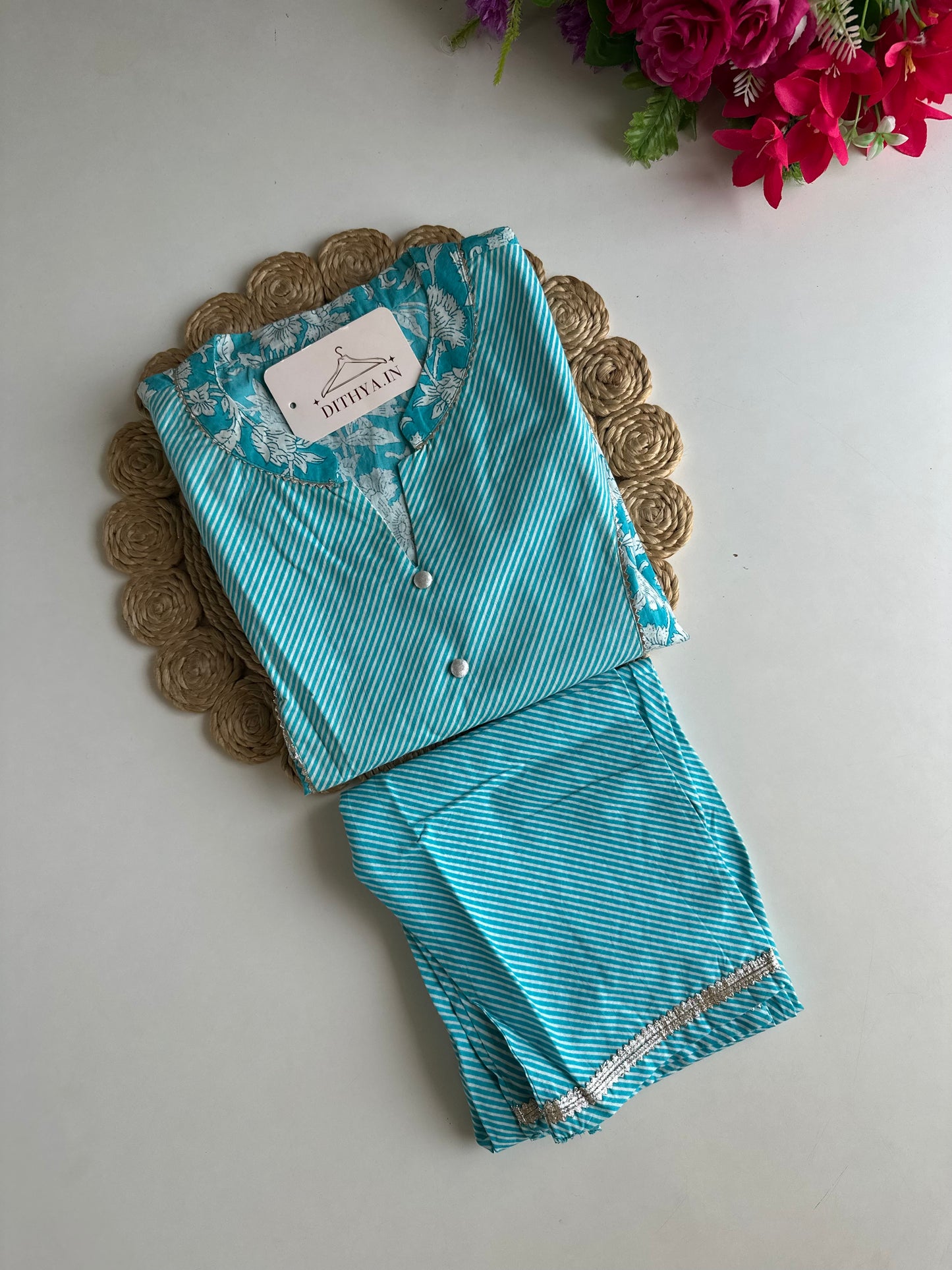D556 - Cotton Straight Kurti with Pants