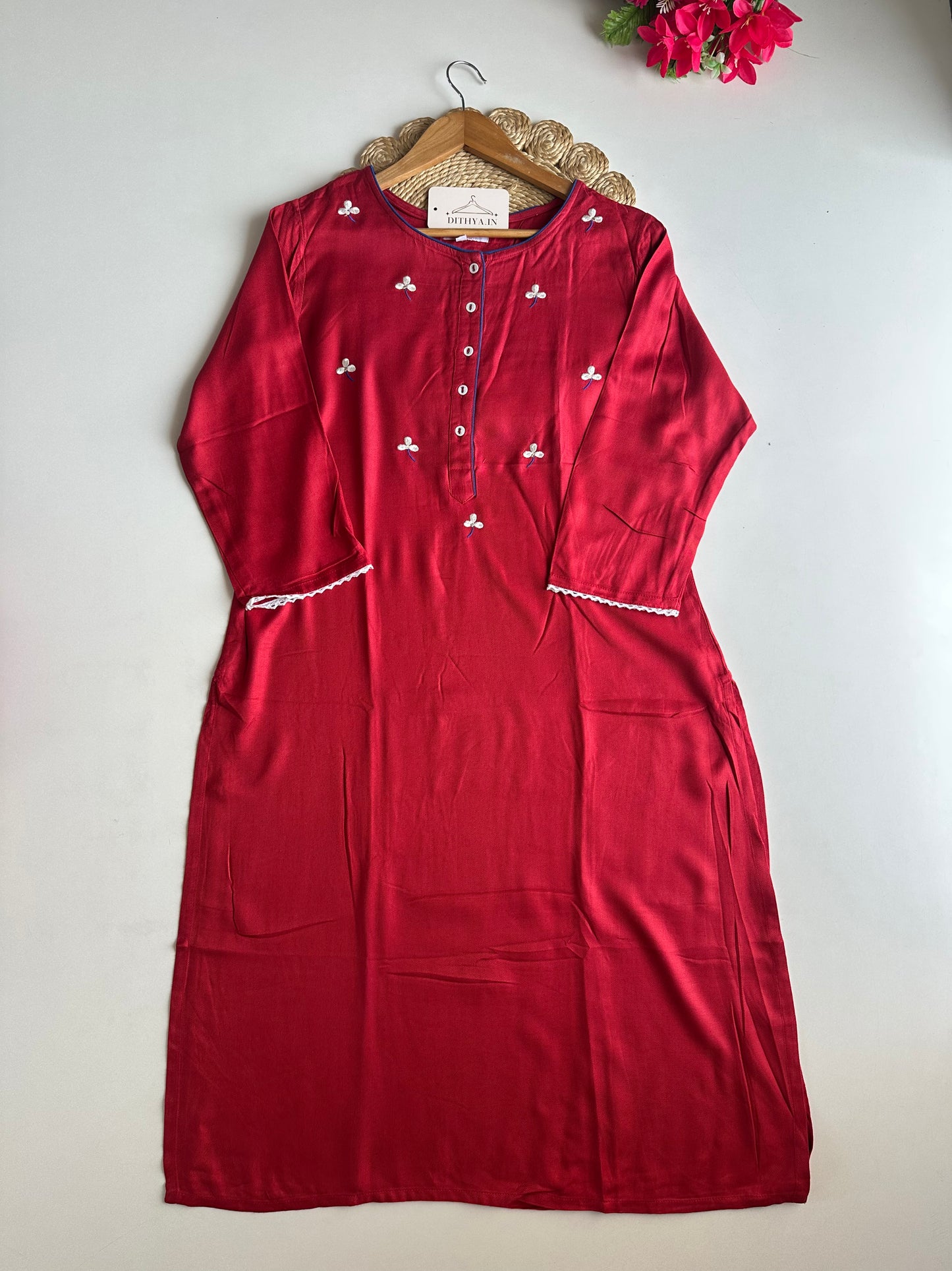 D615-Muslin straight Kurti