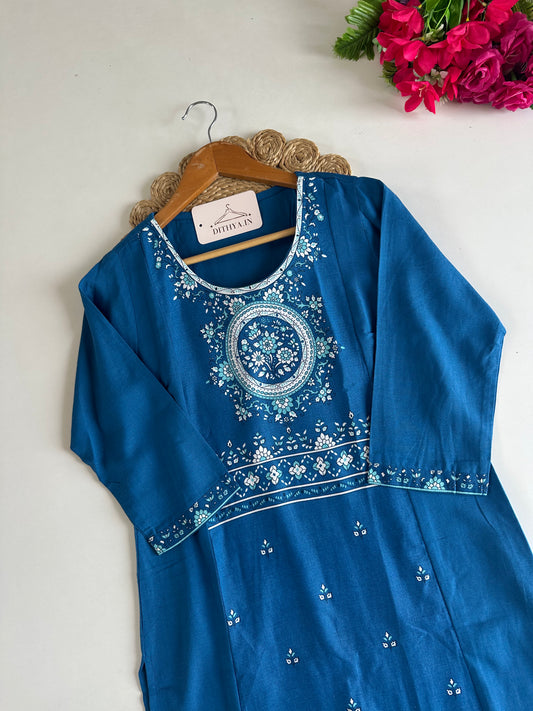 D645-Cotton straight Kurti
