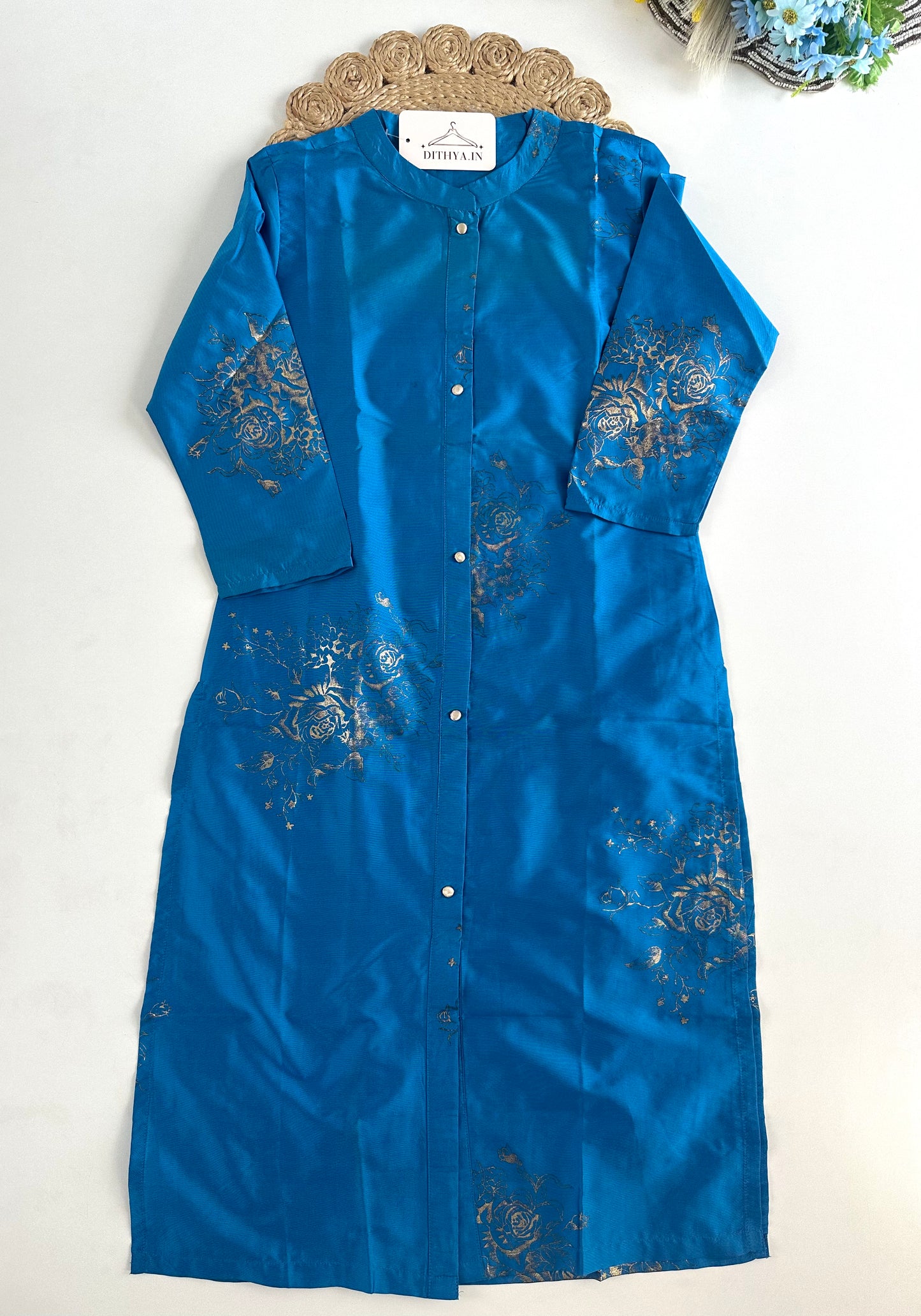 D659-Silk straight Kurti