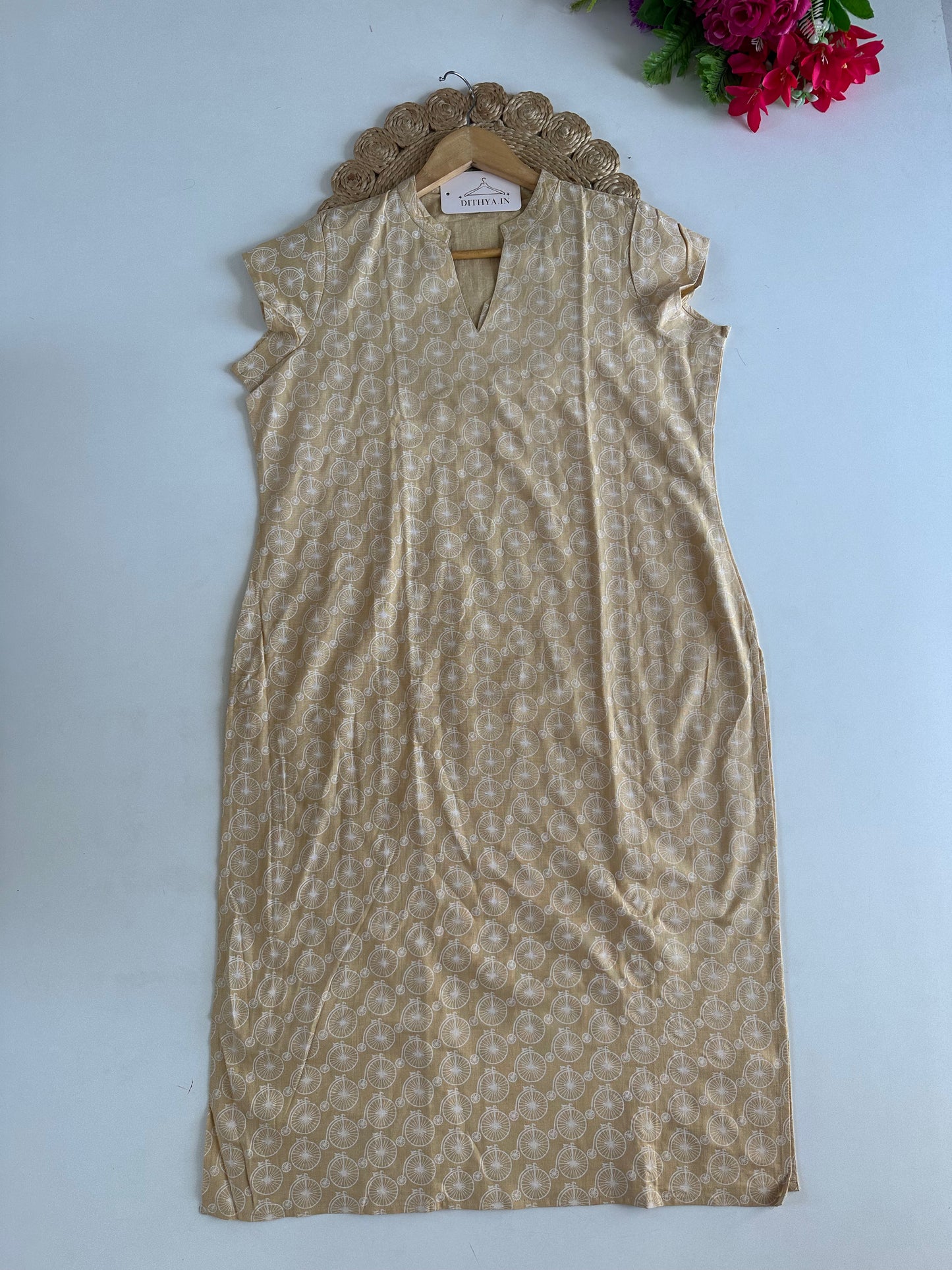 D667-Cotton Aline Kurti