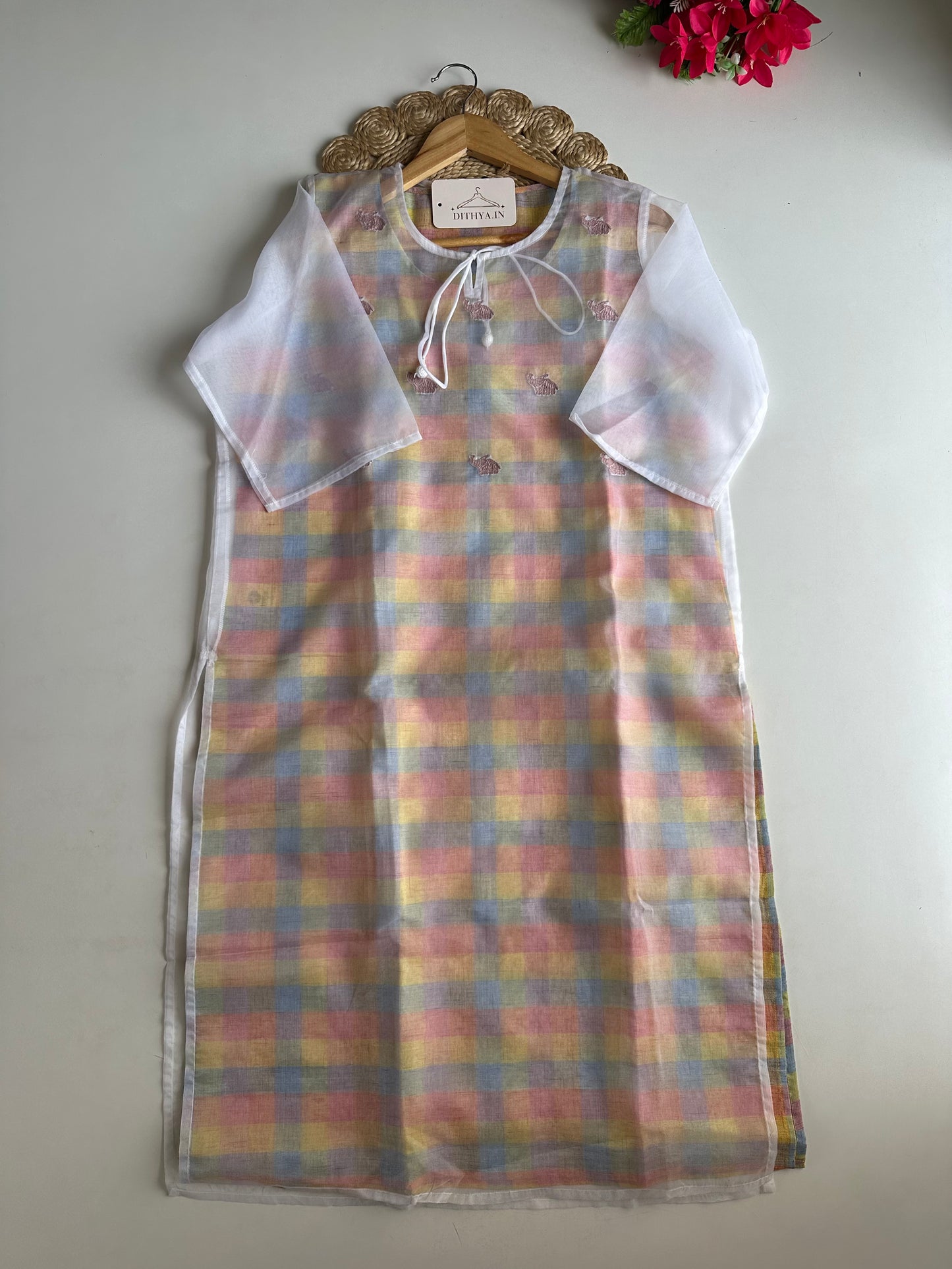 D676 - Silk Straight Kurti - view 3