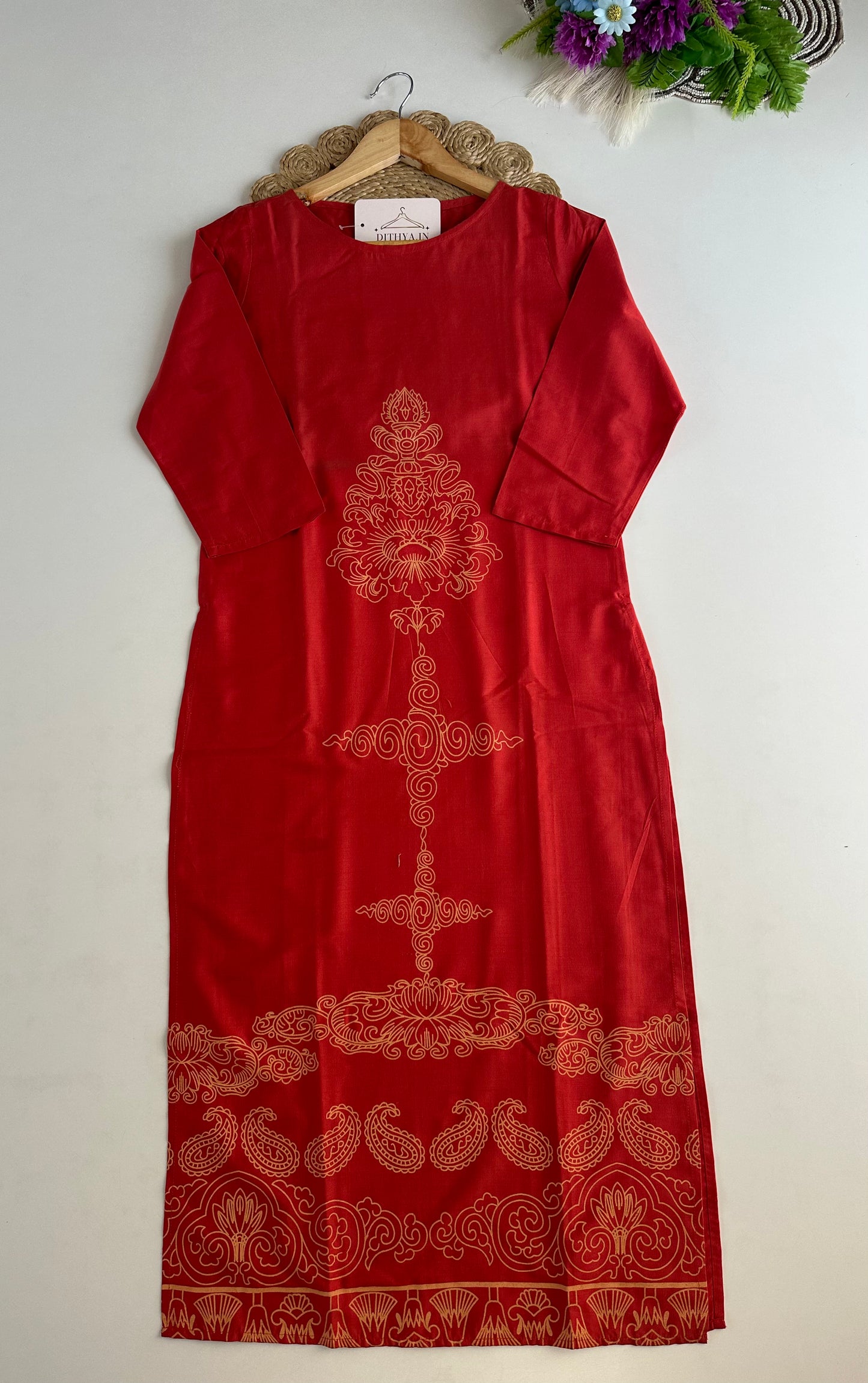D716-Cotton straight Kurti