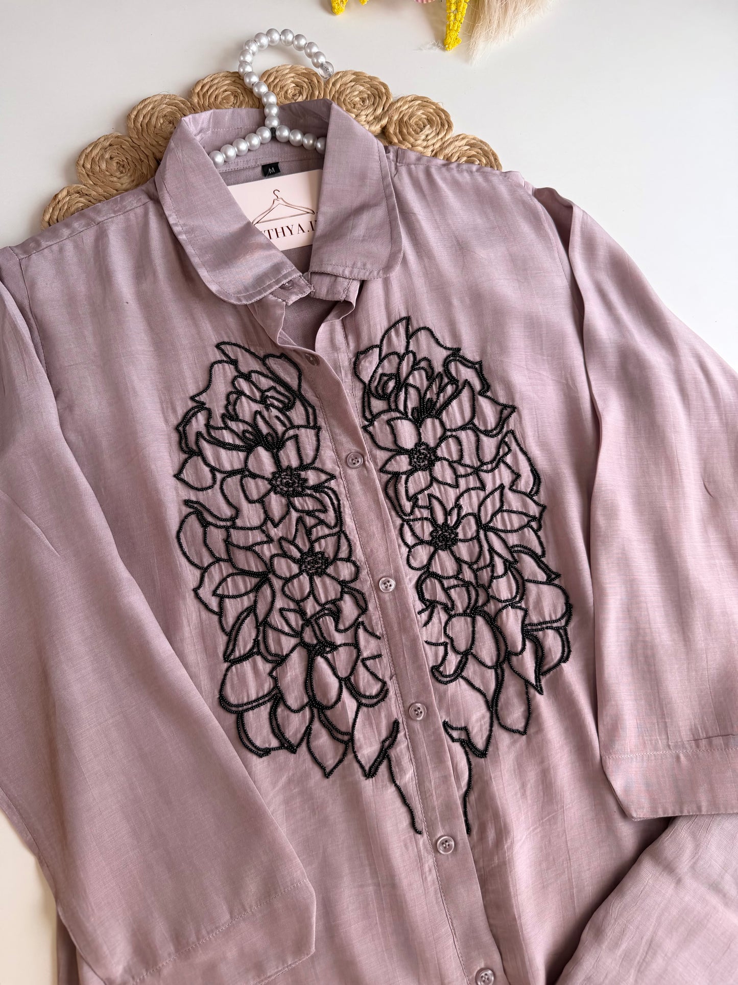 K511 - Crape silk handwork coord set