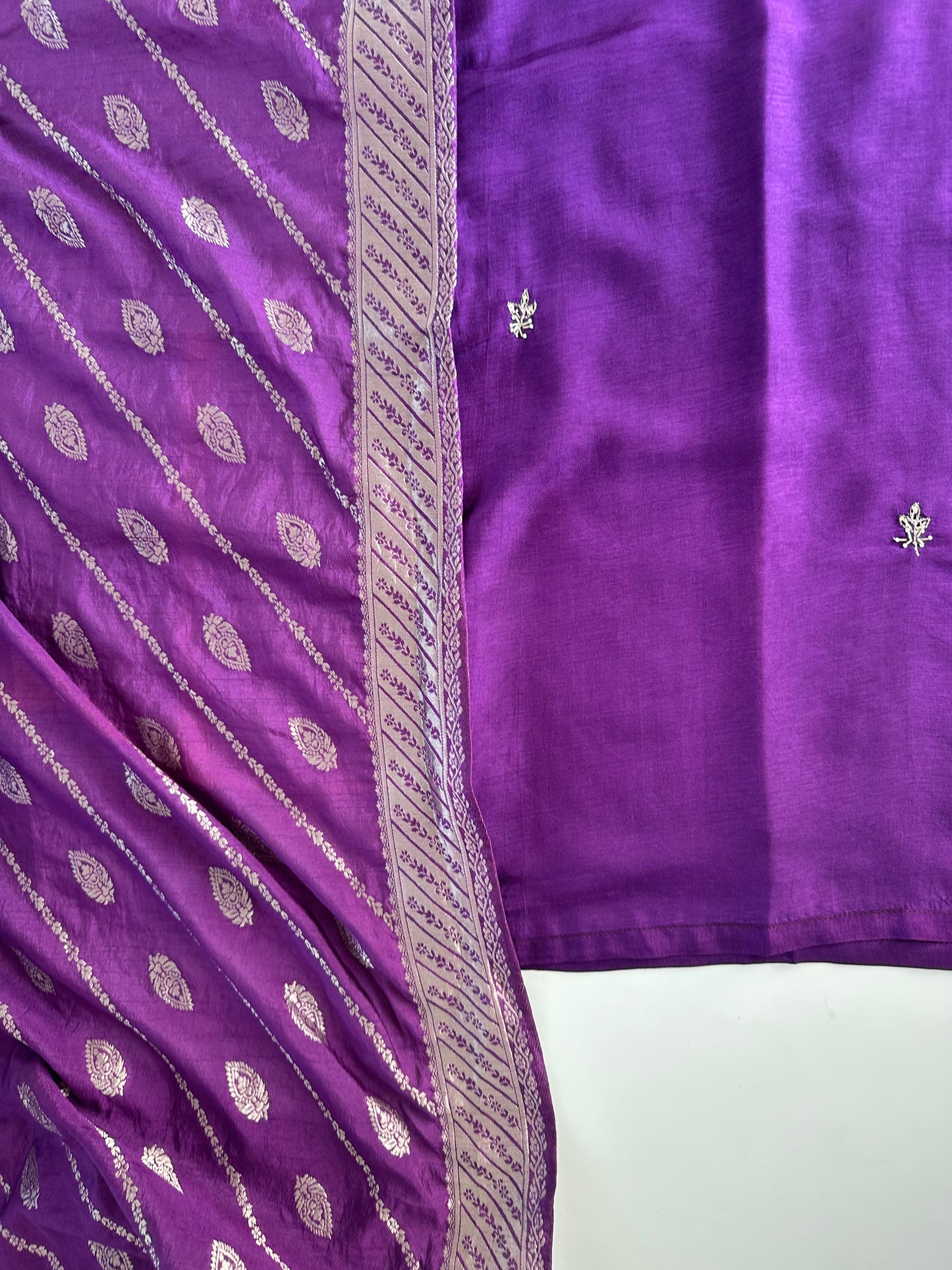 D027 -Dola silk straight kurti with pants and dupatta