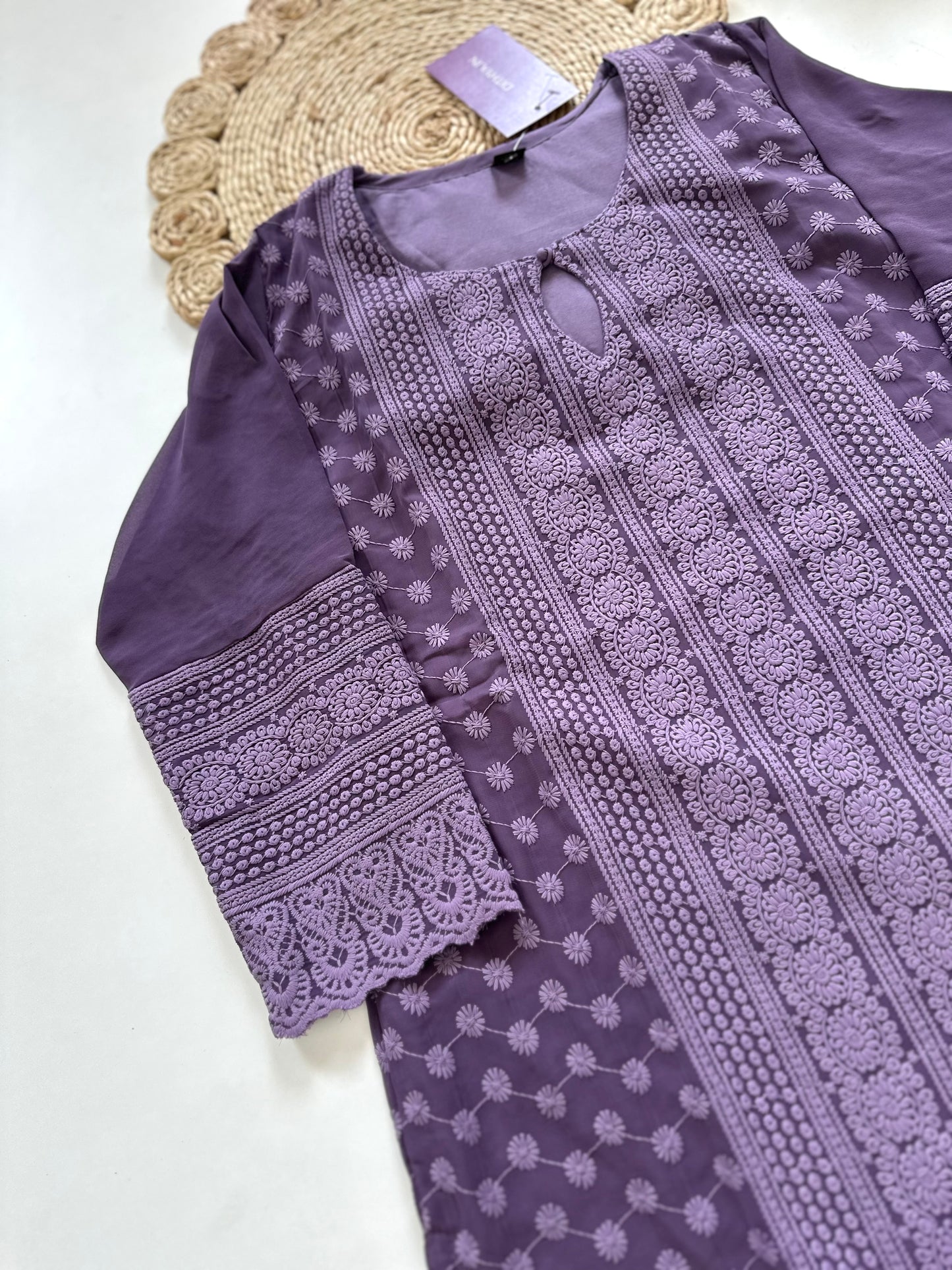 K061 - Georgette chikankari Kurti