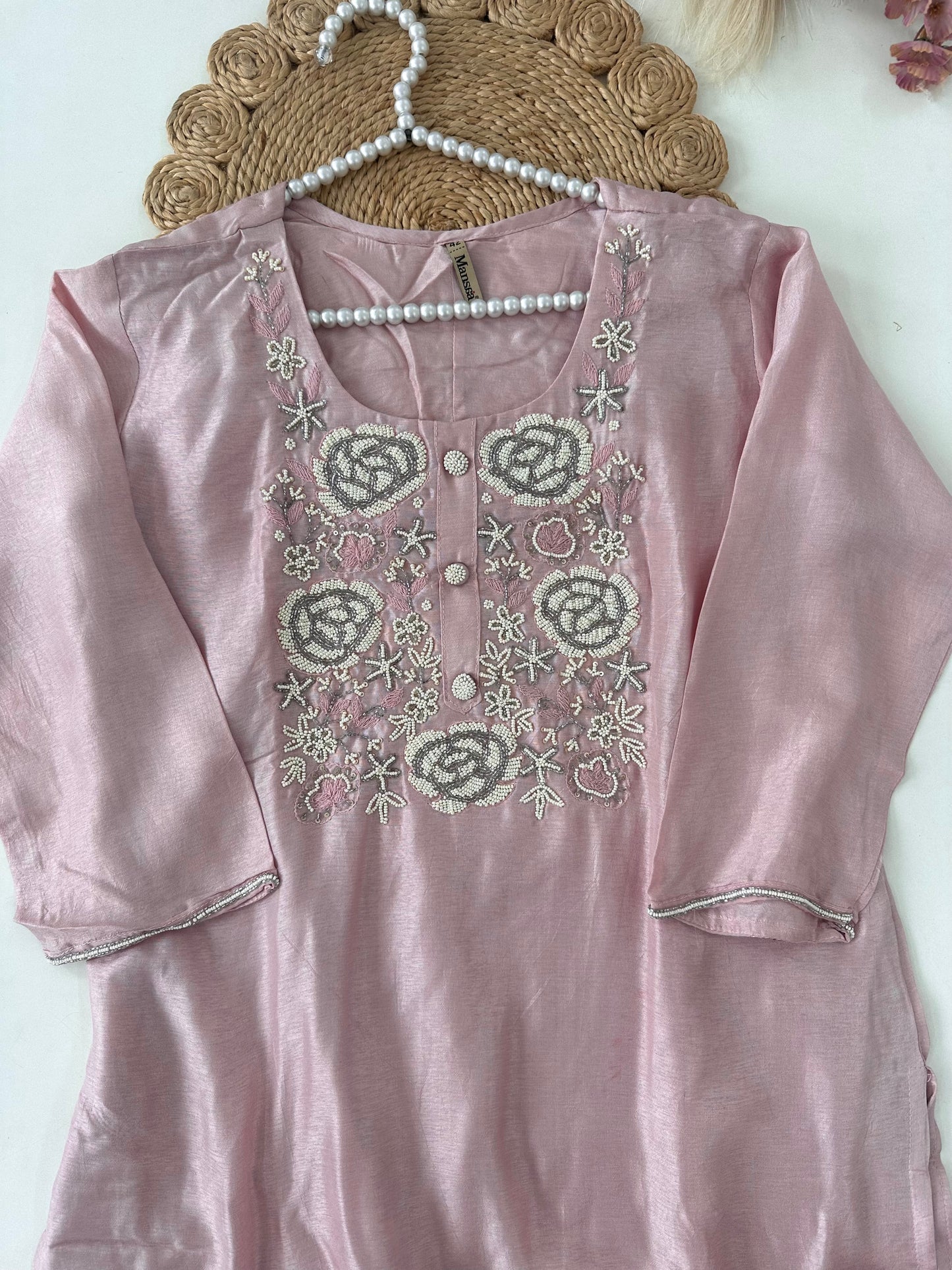 D237 - Dola silk straight kurti with pants and dupatta