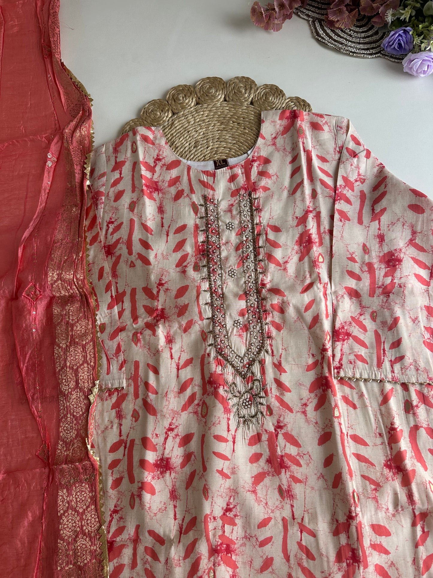 D278 - Roman silk straight kurti with pants and dupatta
