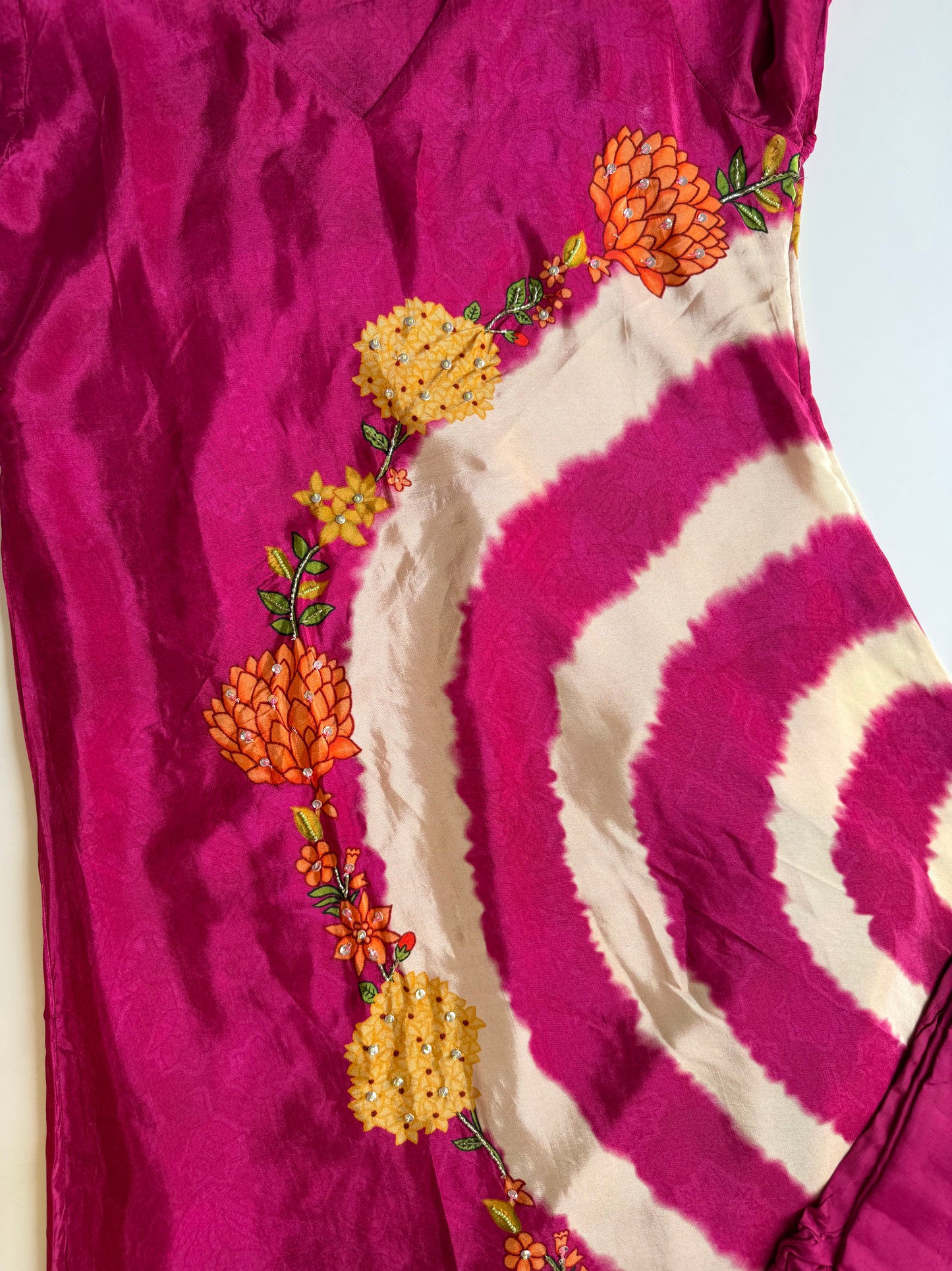 K428 - Crape silk printed coord set