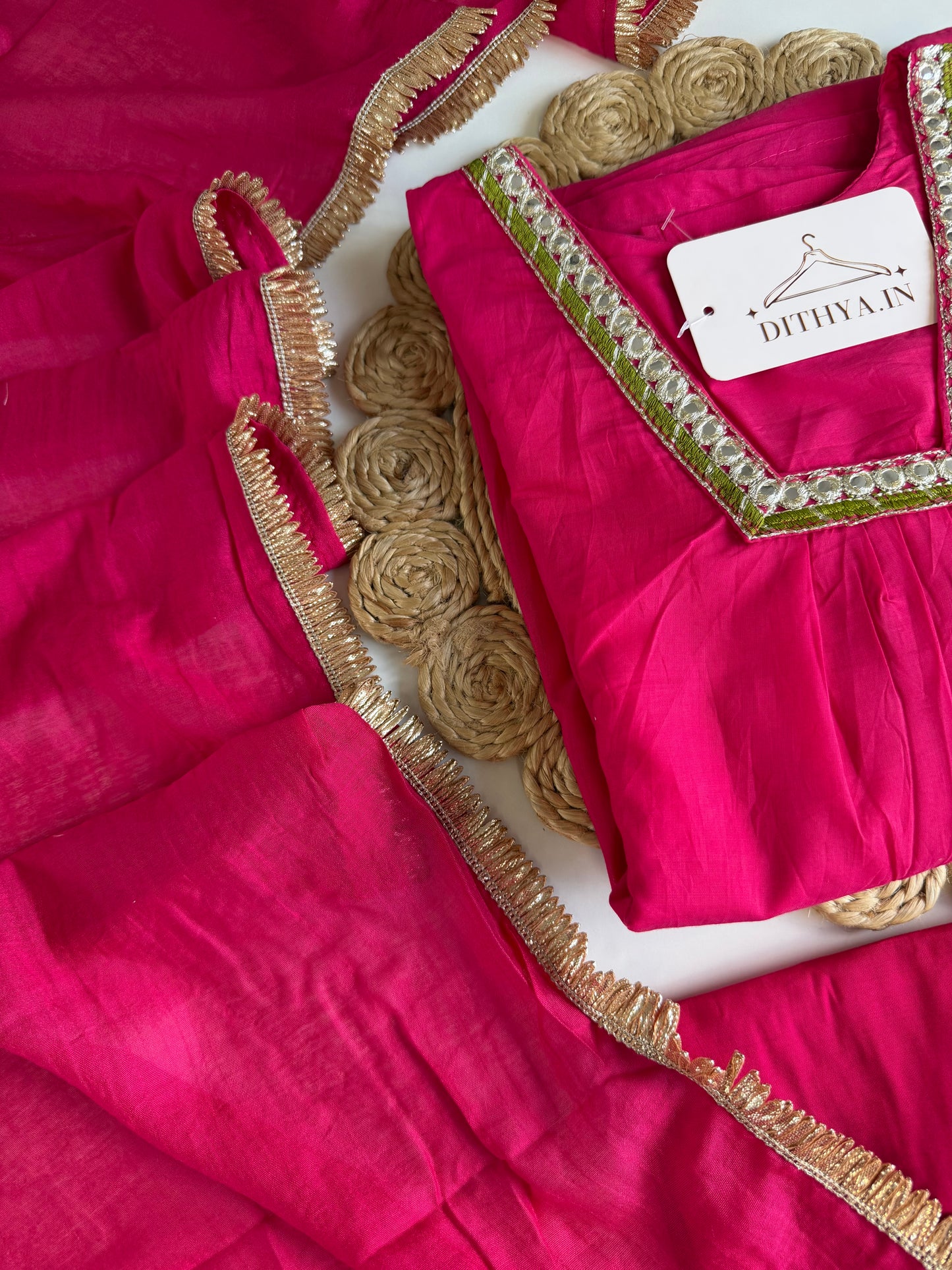 K272 - Roman silk Anarkali with pants and dupatta