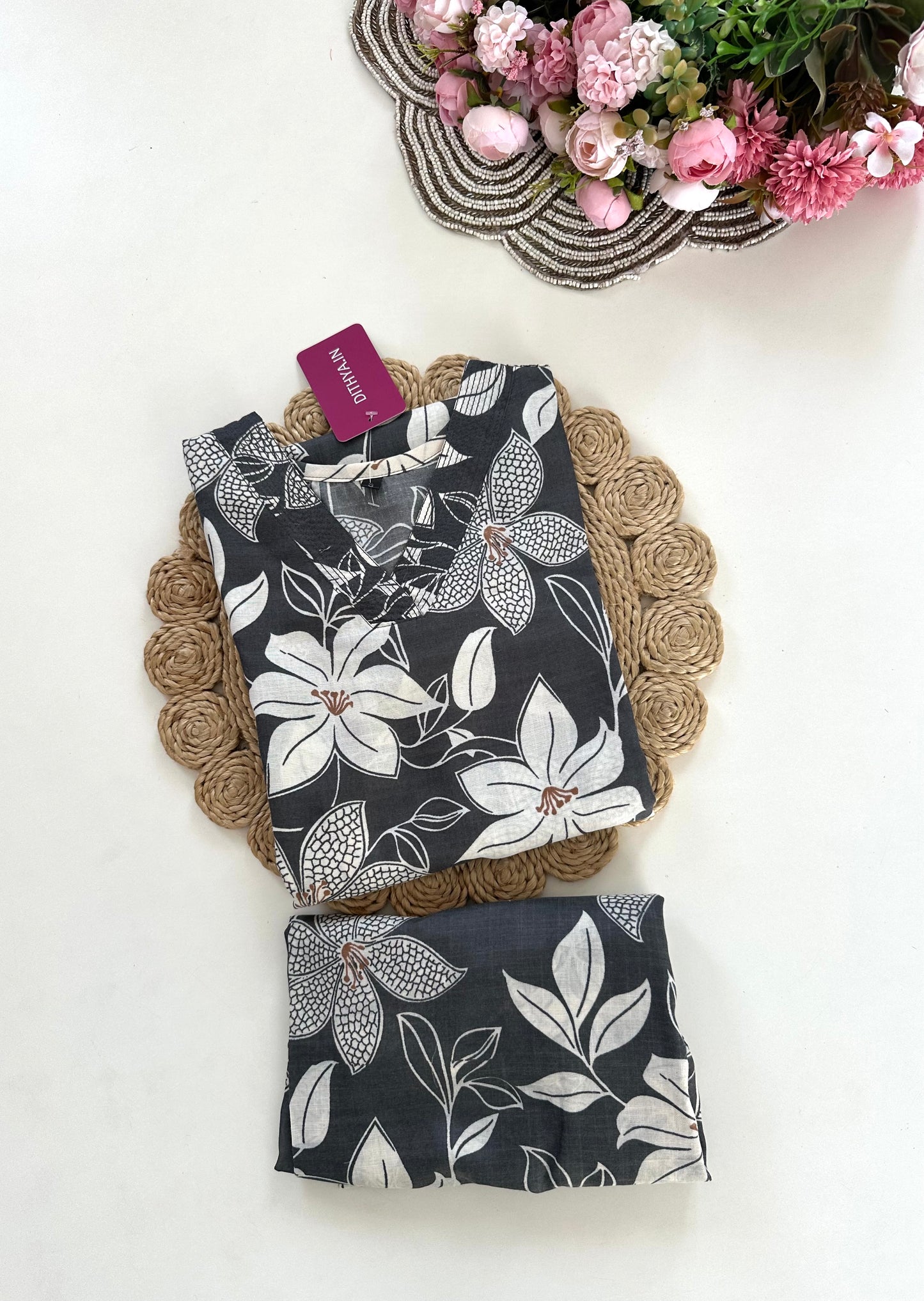 K308 - Cotton floral coord sets in 4 colours