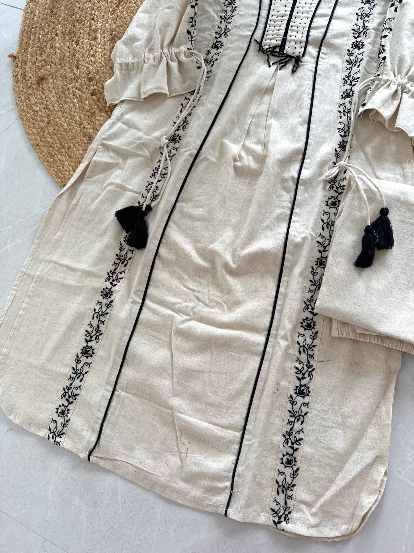 K109 - Cotton Embroidery Aline Kurti with pants