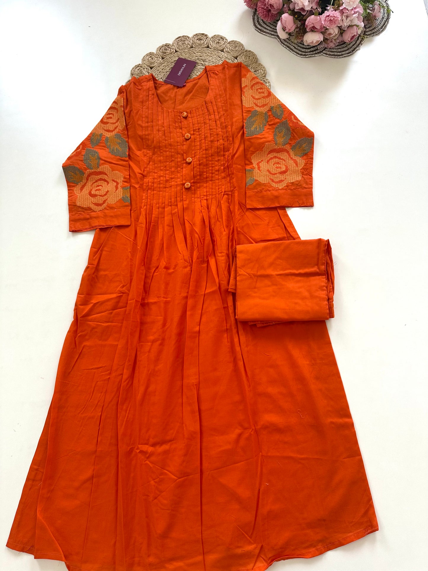 K001 - Cotton embroidered Kurti with pants